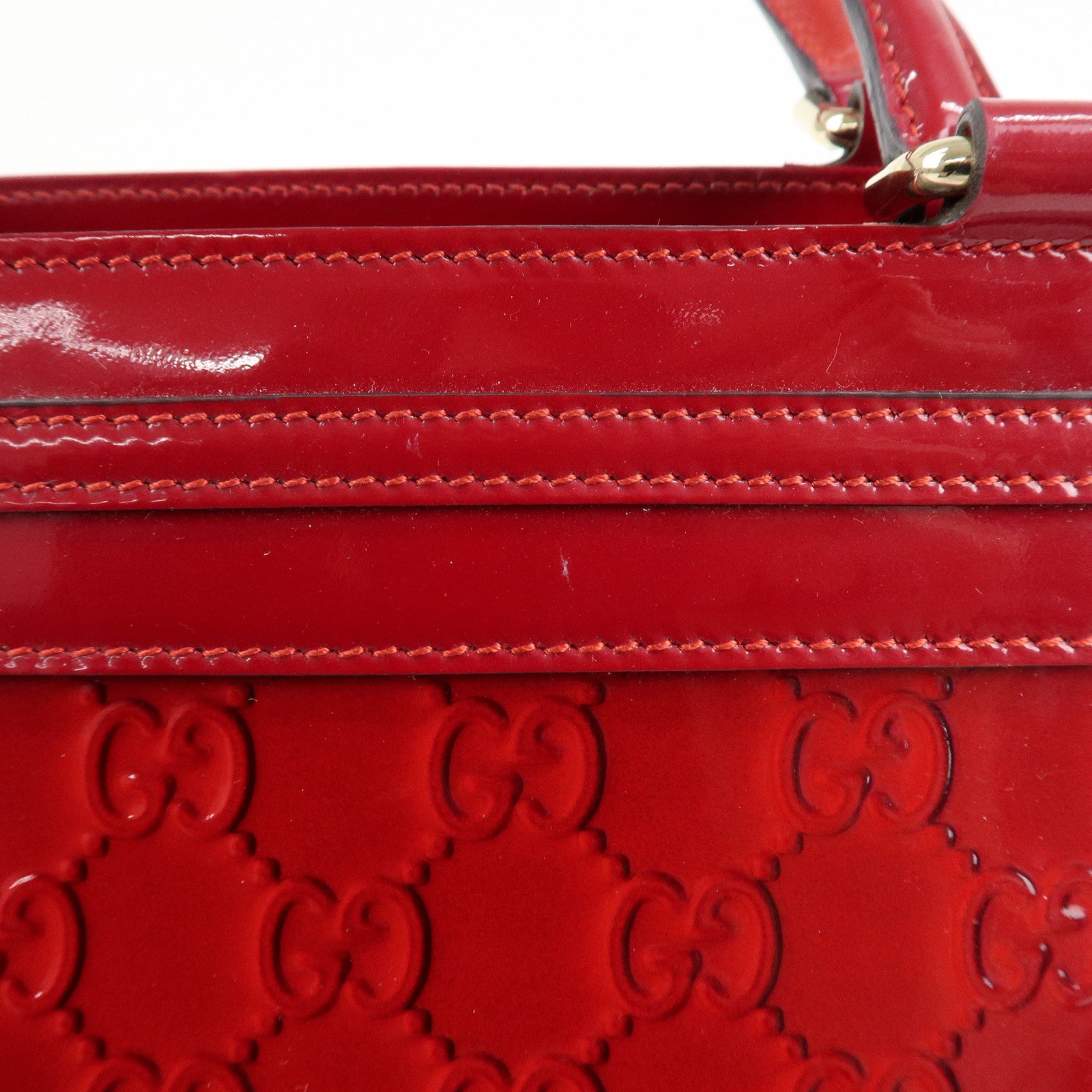 GUCCI Guccissima Patent Leather Mayfair Red 257612 525040 Used