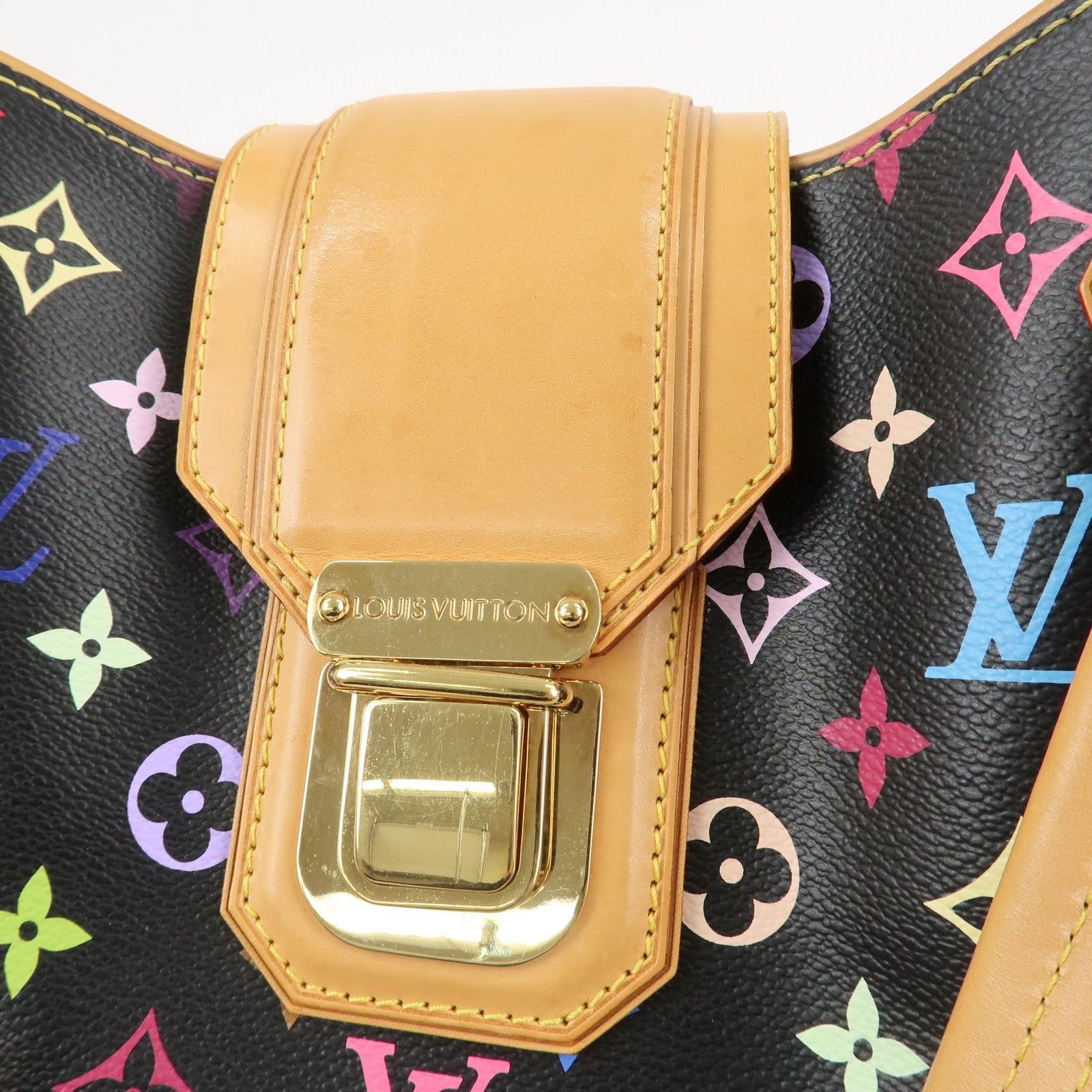 Louis Vuitton Monogram Multicolor Greet Hand Bag Noir M93555 Used