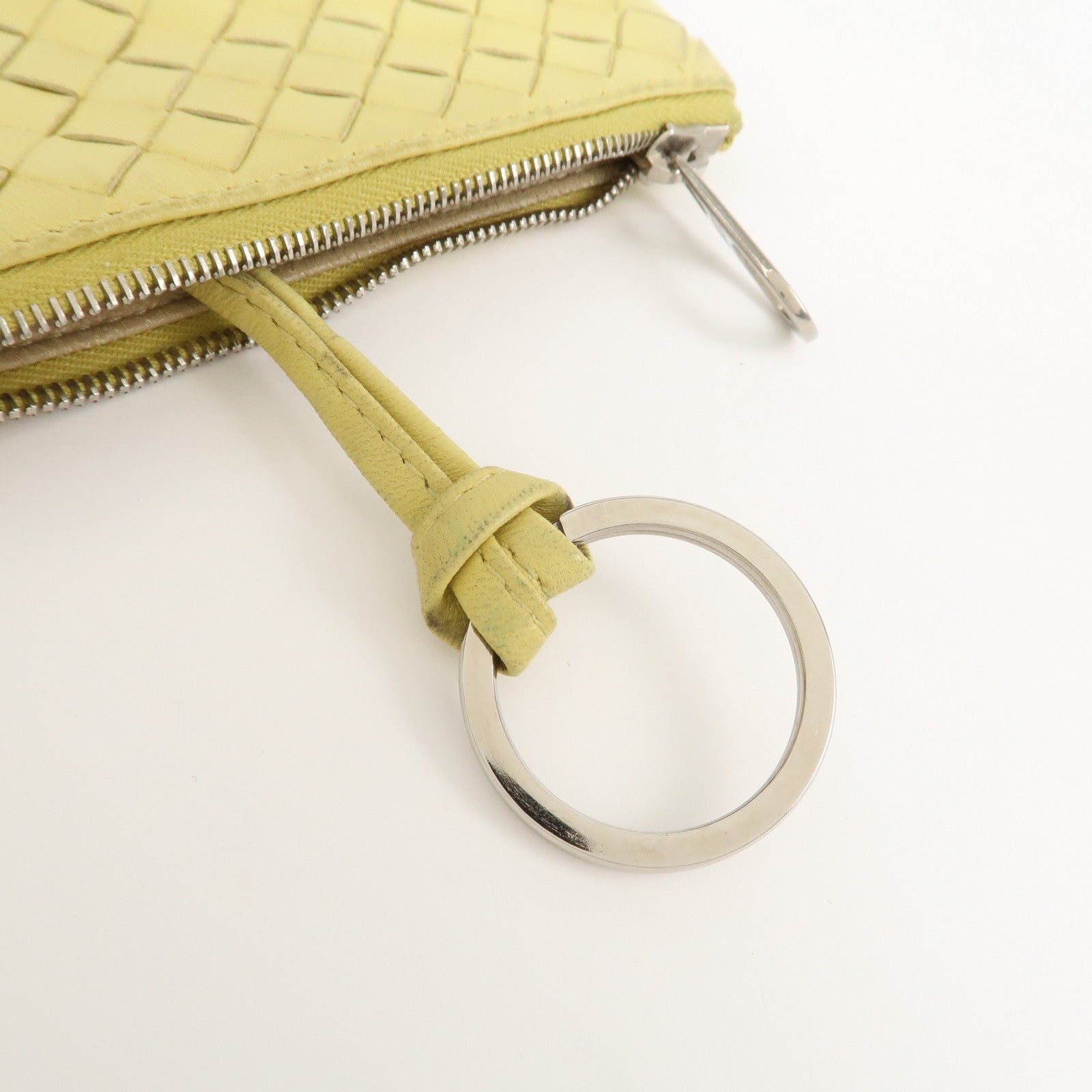 BOTTEGA VENETA Intrecciato Leather Coin Case Yellow 131232