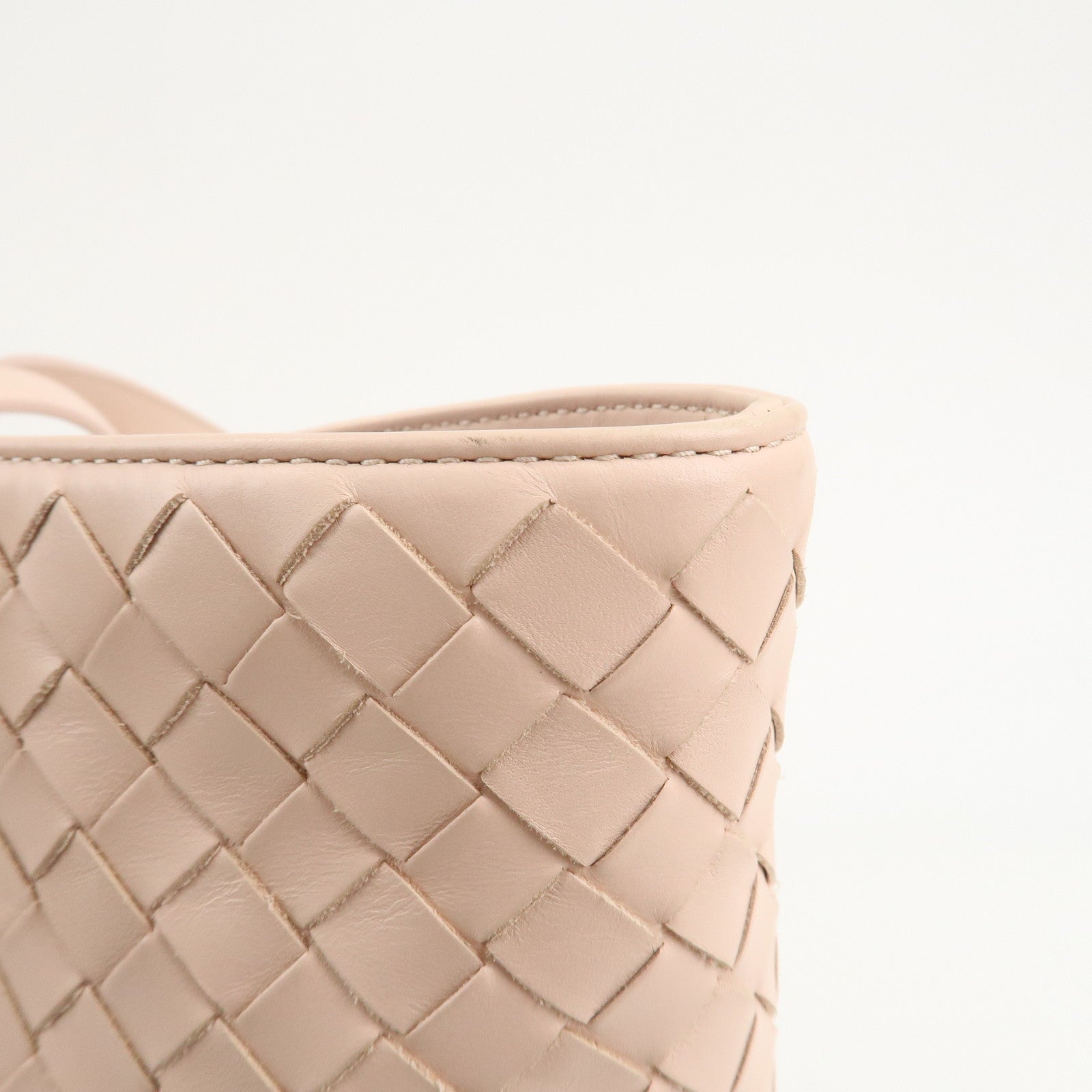 BOTTEGA VENETA Intrecciato Leather Tote Bag Mallow Pink 386812