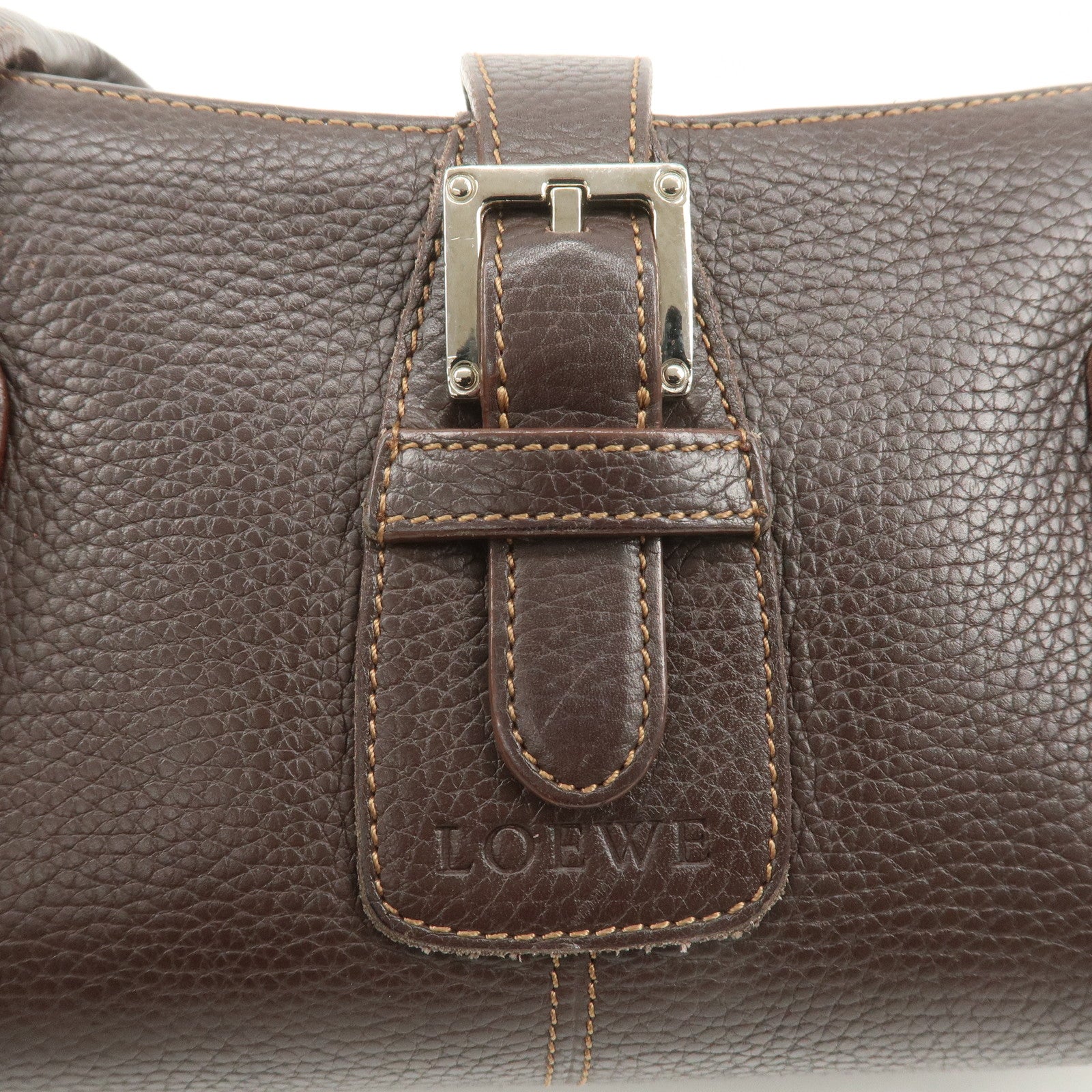 LOEWE Leather Hand Bag Shoulder Bag Brown