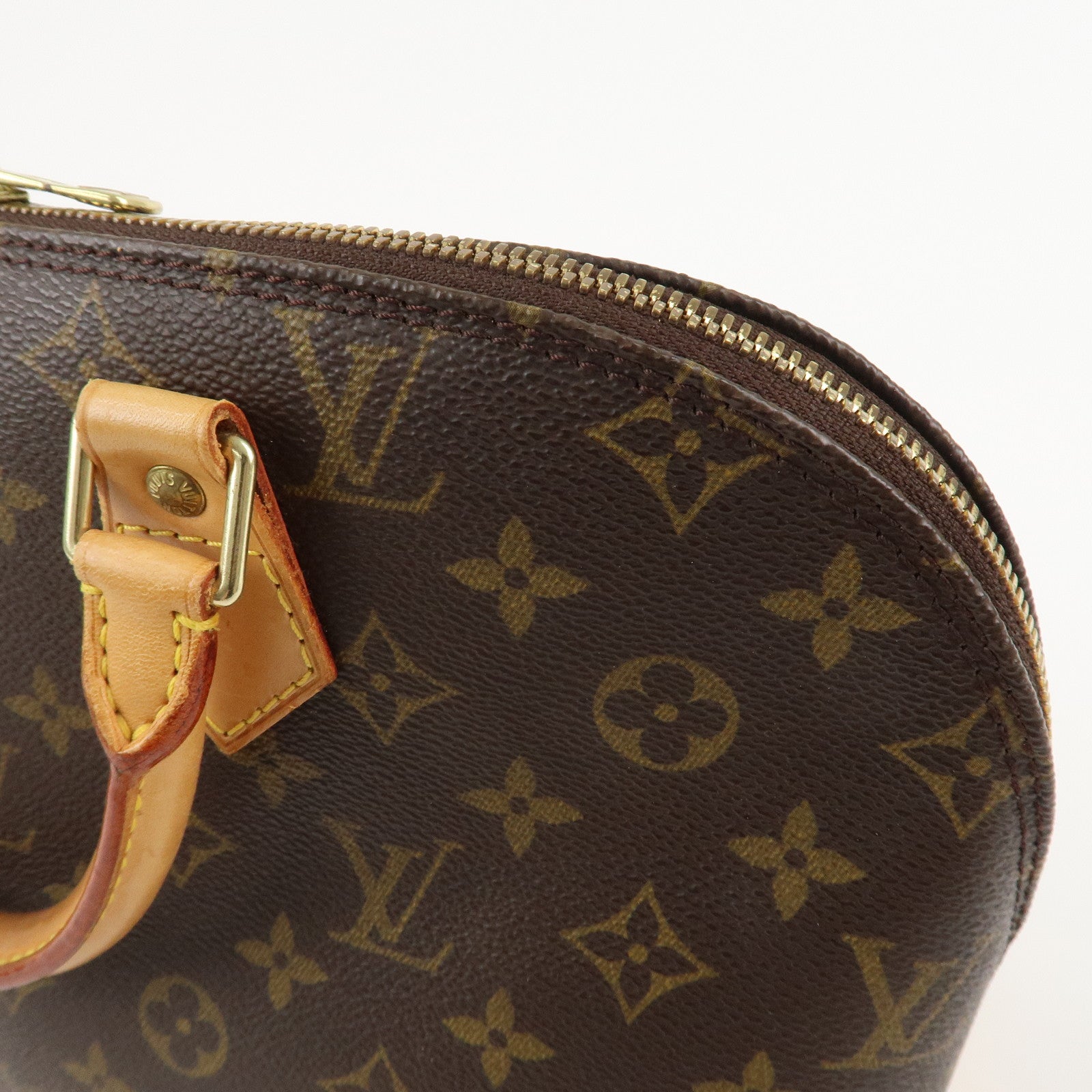 Louis Vuitton Monogram Alma Hand Bag Brown M51130 Used