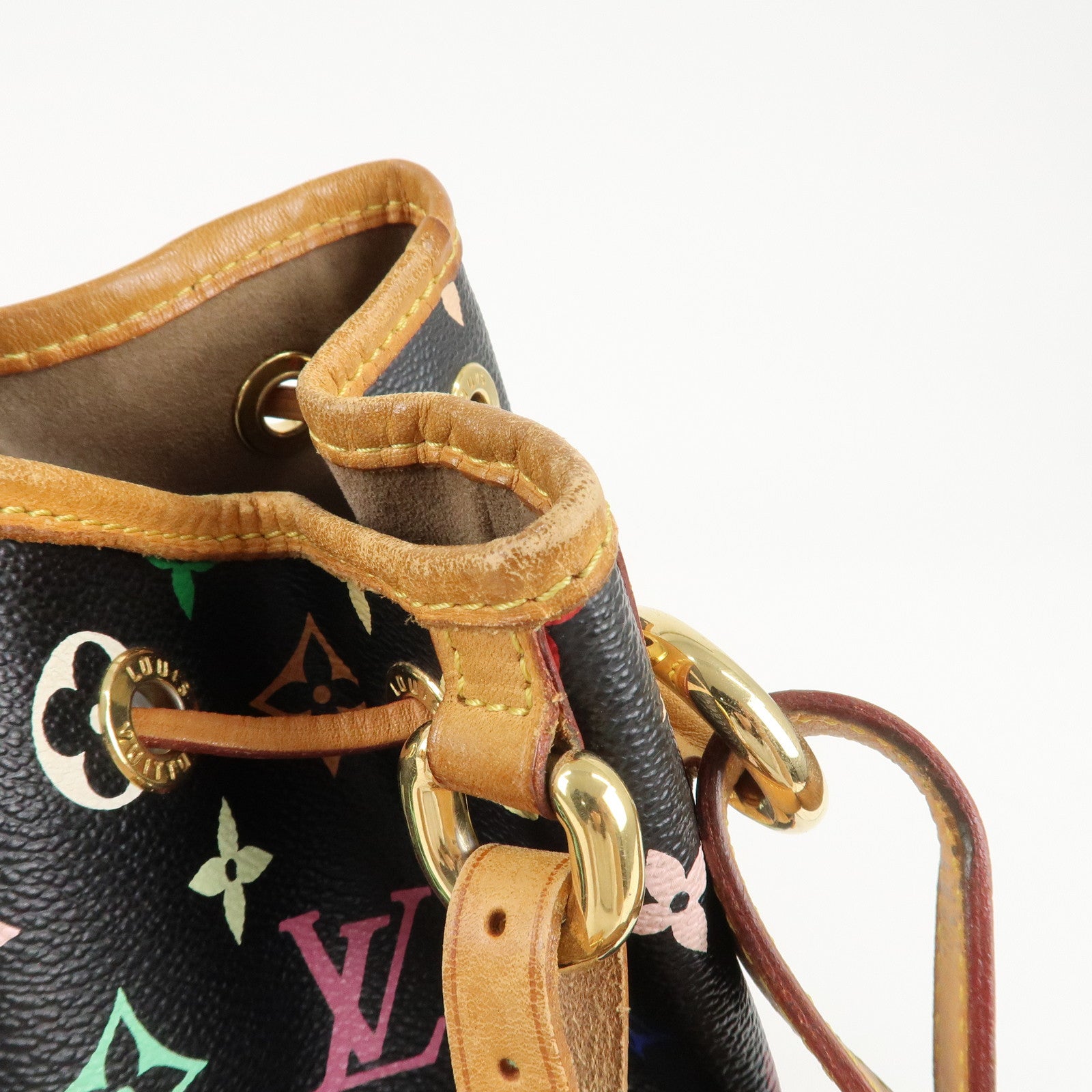 Louis Vuitton Monogram Multi Color Petit Noe Bag Noir M42230 Used