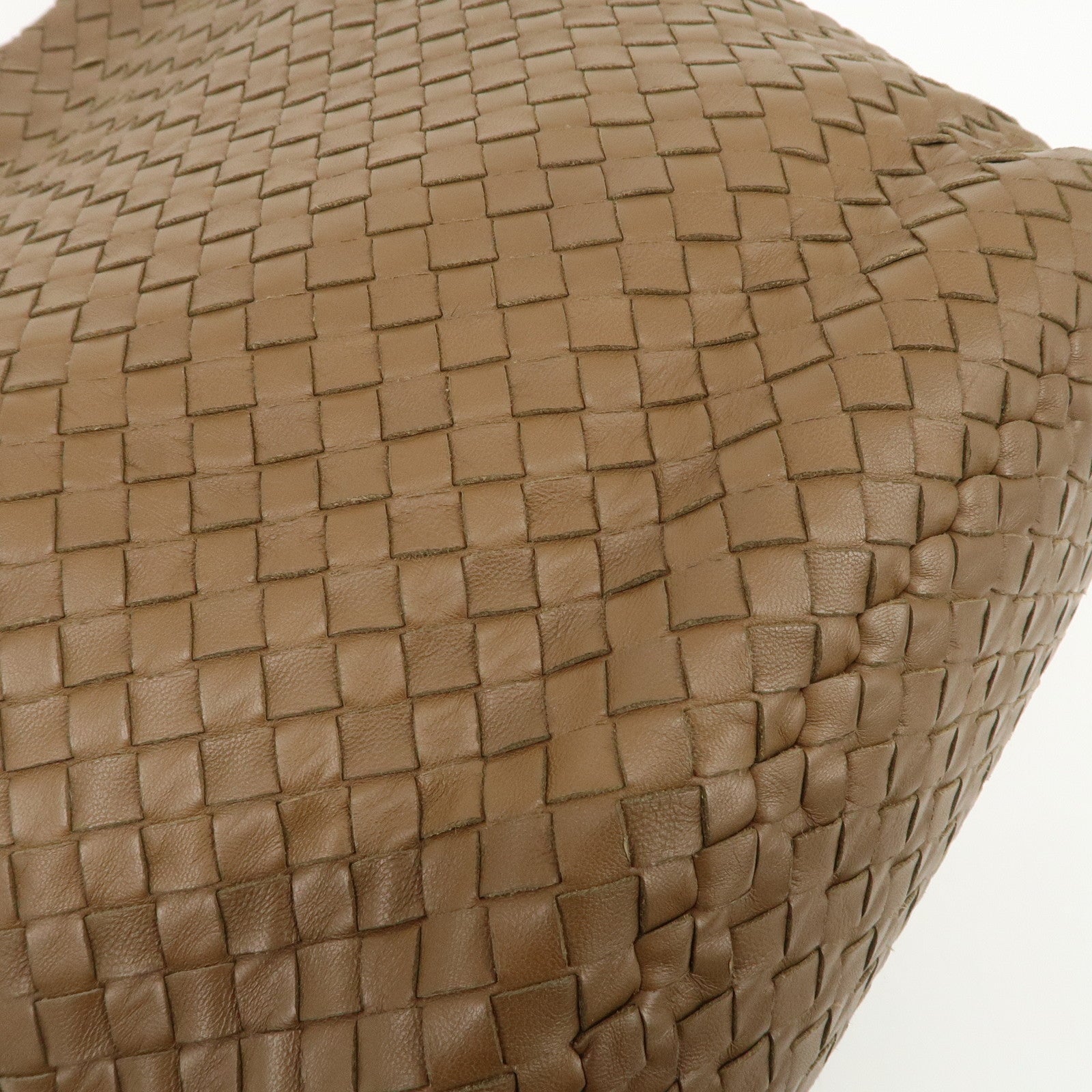 BOTTEGA VENETA Intrecciato Leather Shoulder Bag Brown