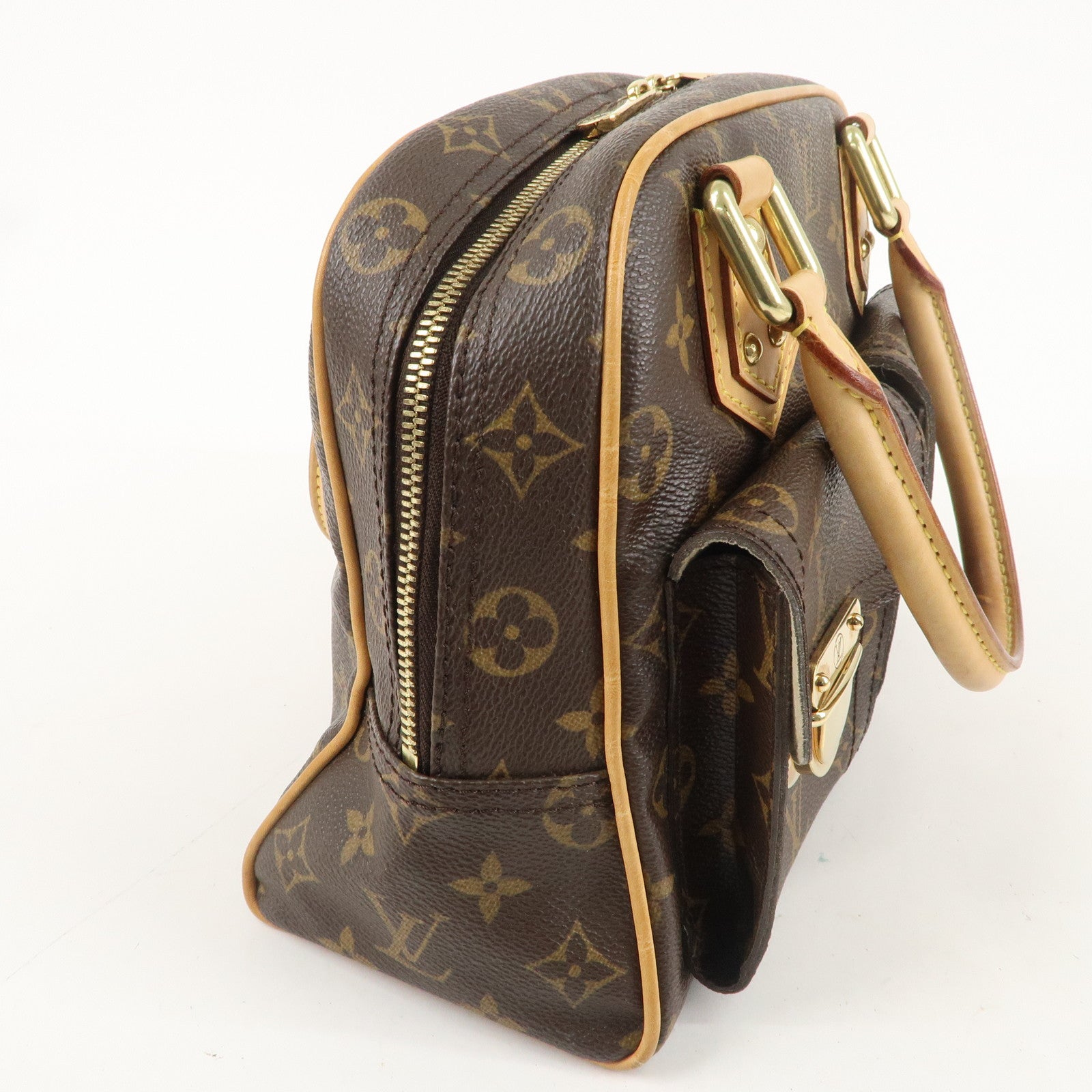 Louis Vuitton Monogram Manhattan PM Hand Bag Brown M40026