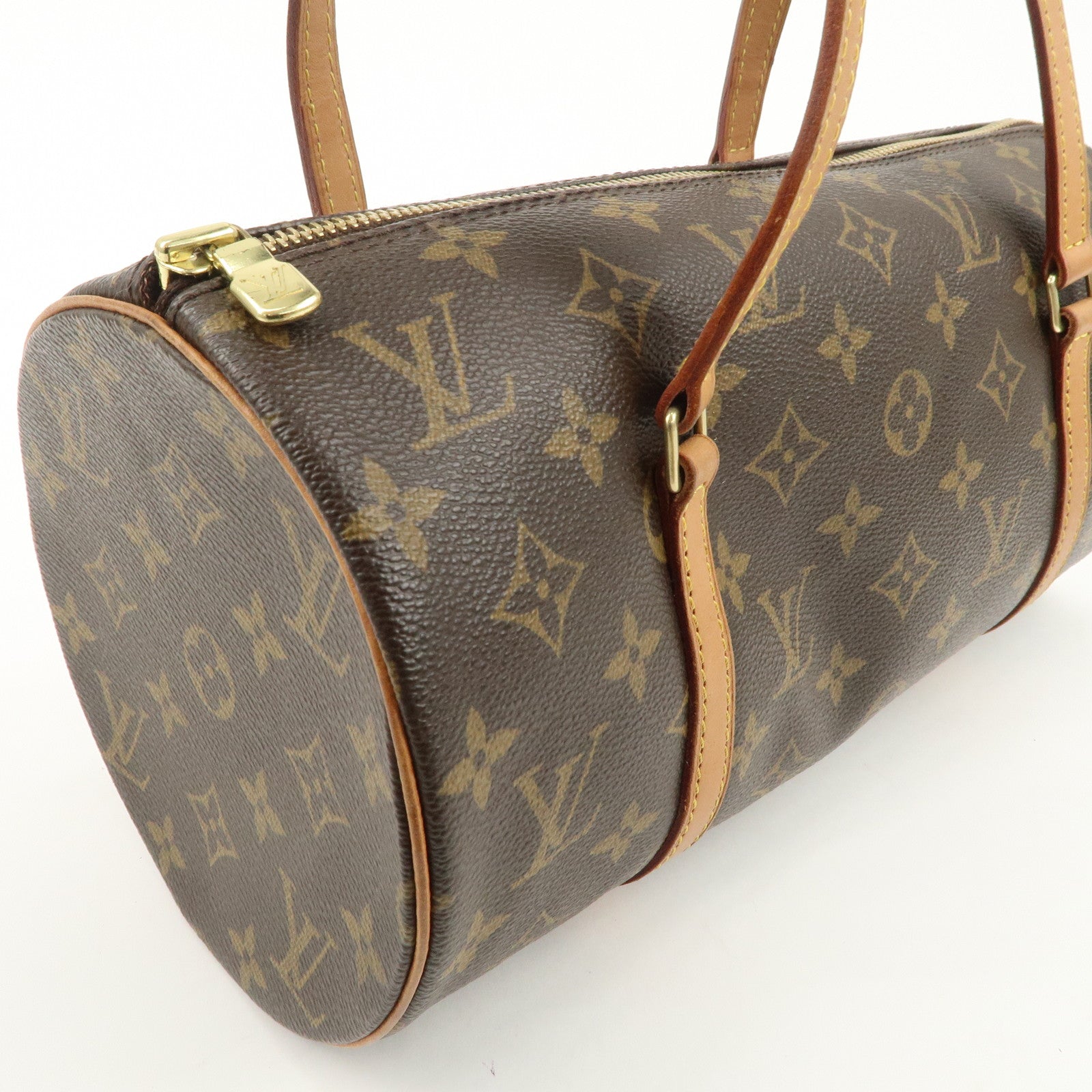 Louis Vuitton Monogram Papillon 30 Hand Bag New Style Brown M51385 Used