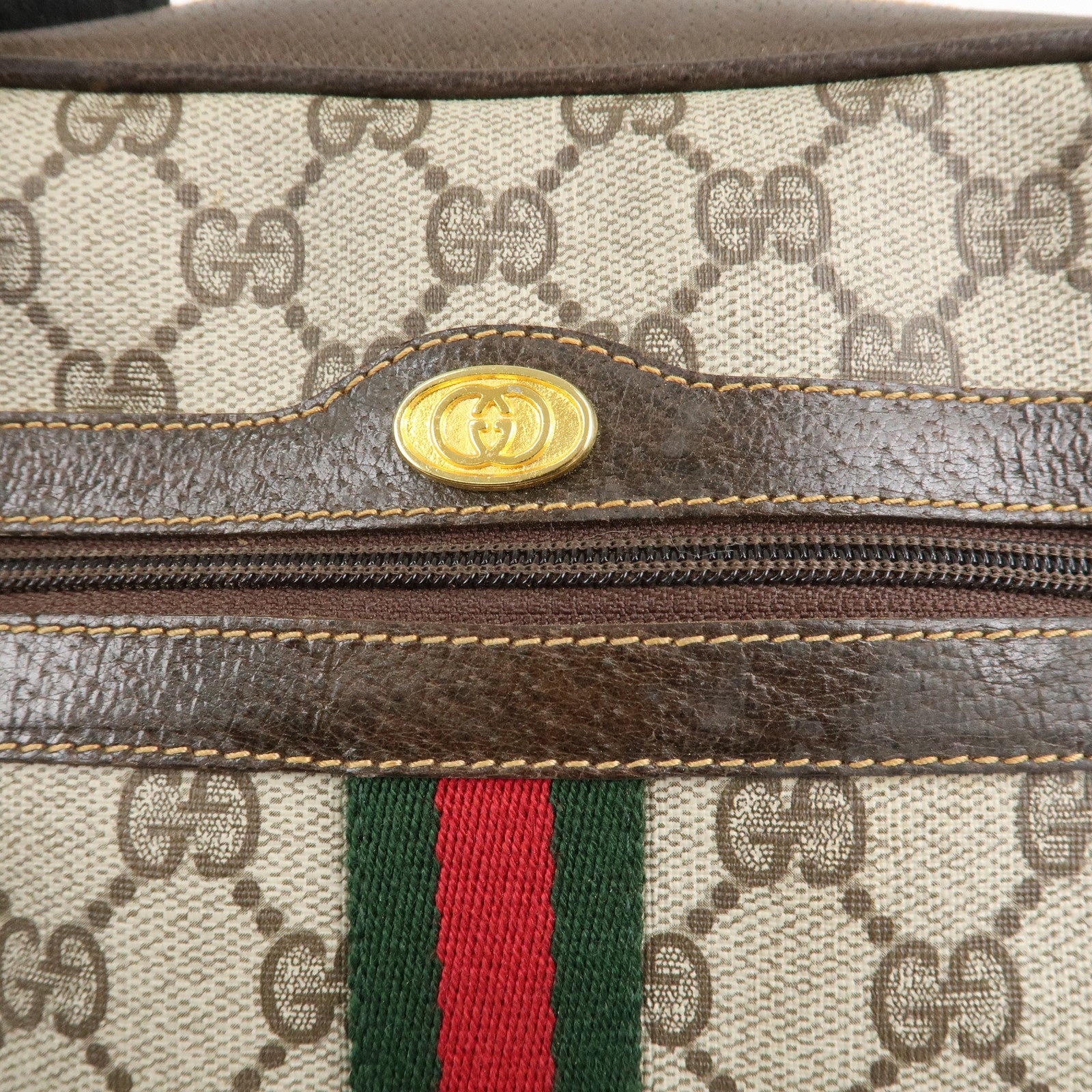 GUCCI Old Gucci Sherry GG Supreme Leather Shoulder Bag 010.378 Used