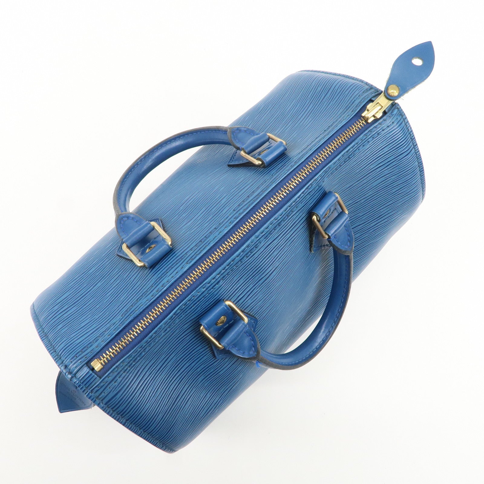 Louis Vuitton Epi Speedy 30 Hand Bag Boston Bag Blue M43005 Used