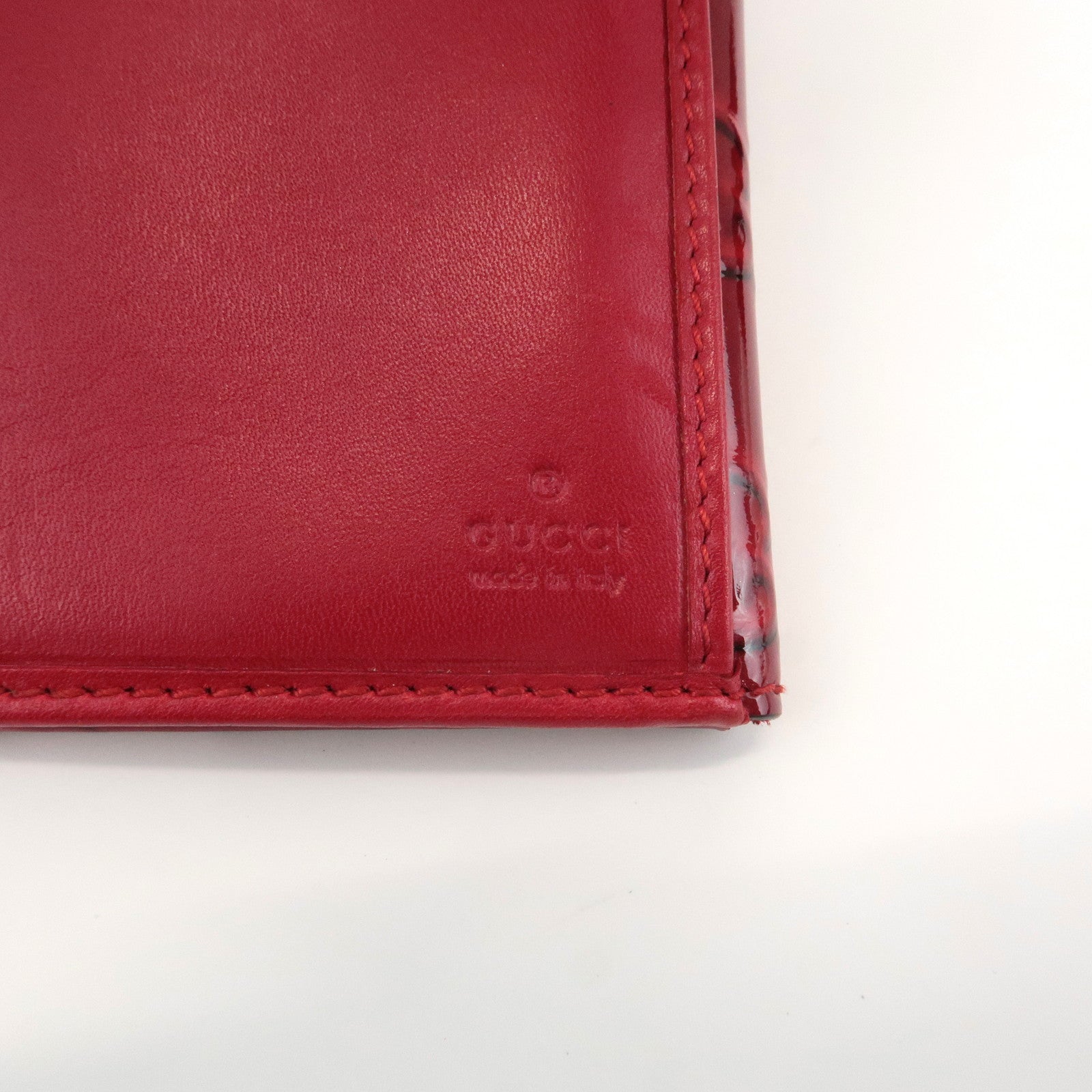 GUCCI Lovely Heart PVC Bi-fold Long Wallet Red 203550 Used