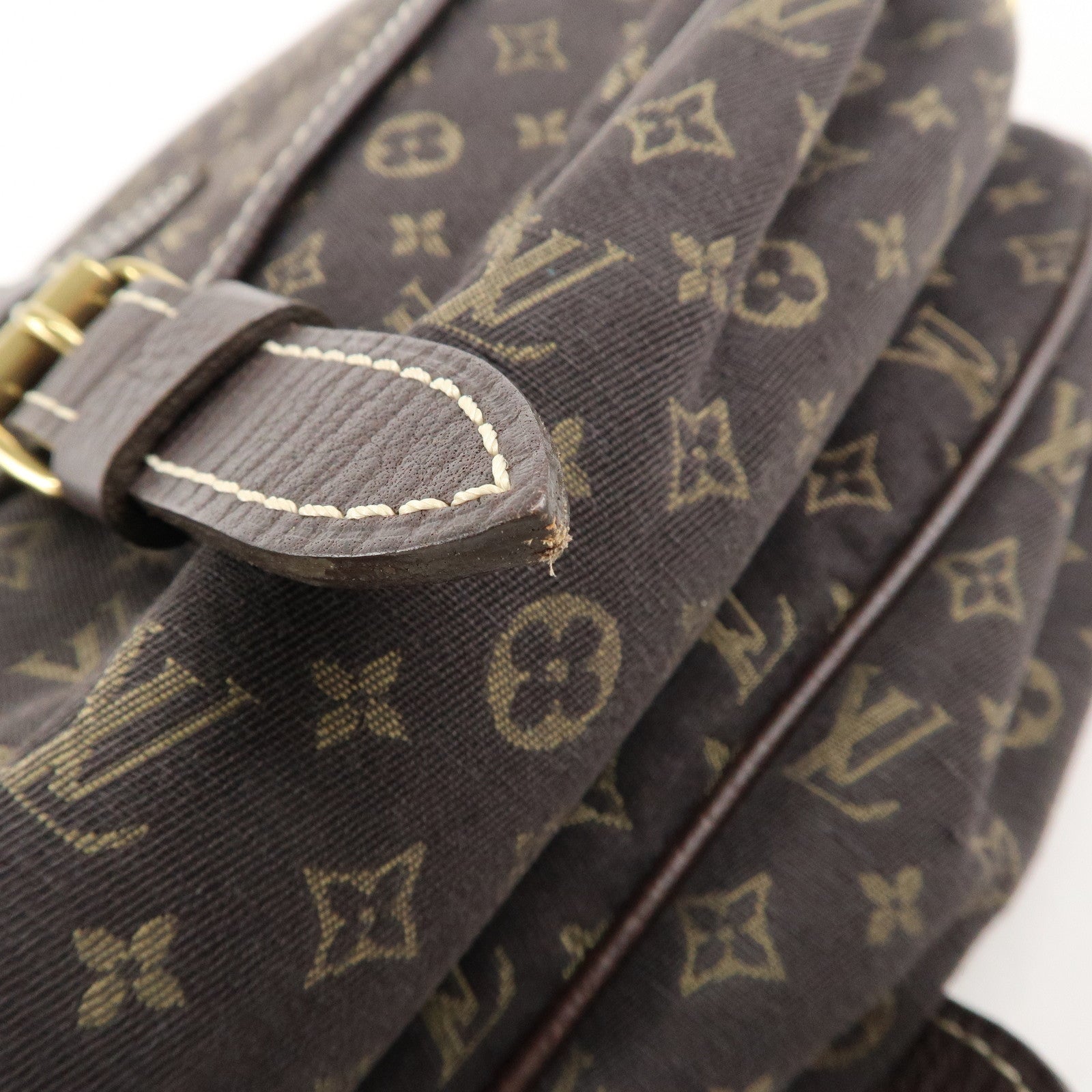 Louis Vuitton Monogram Mini Lin Saumur 30 Ebene Brown M95227