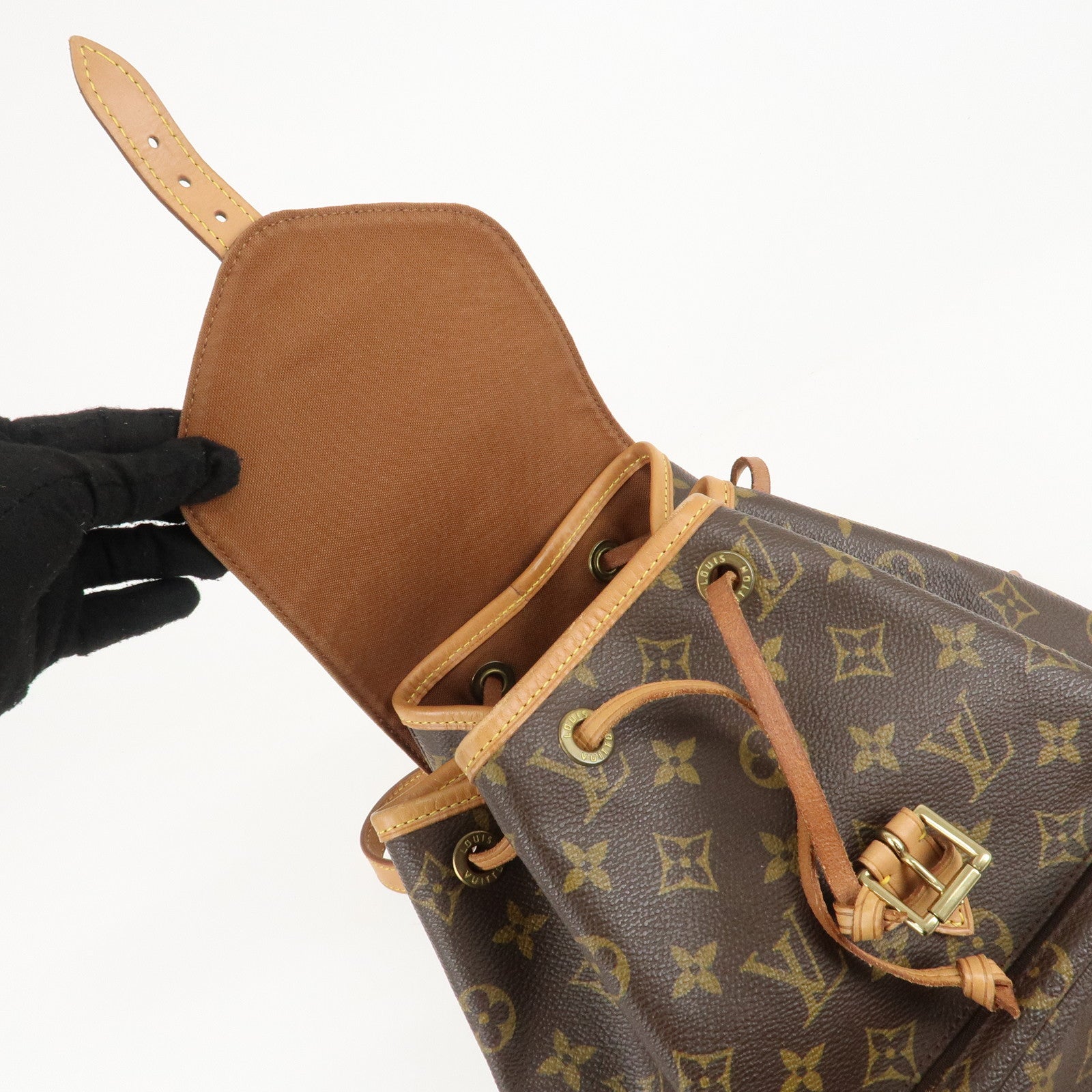 Louis Vuitton Monogram Montsouris MM Back Pack Bag M51136 Used