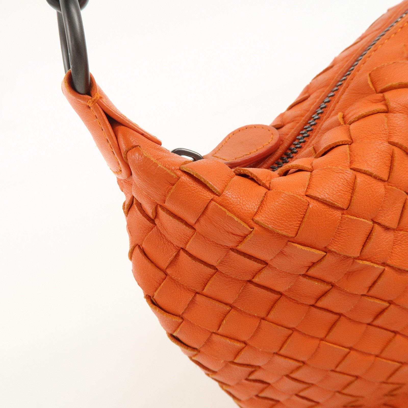 BOTTEGA VENETA Intrecciato Leather Shoulder Bag Orange 239988