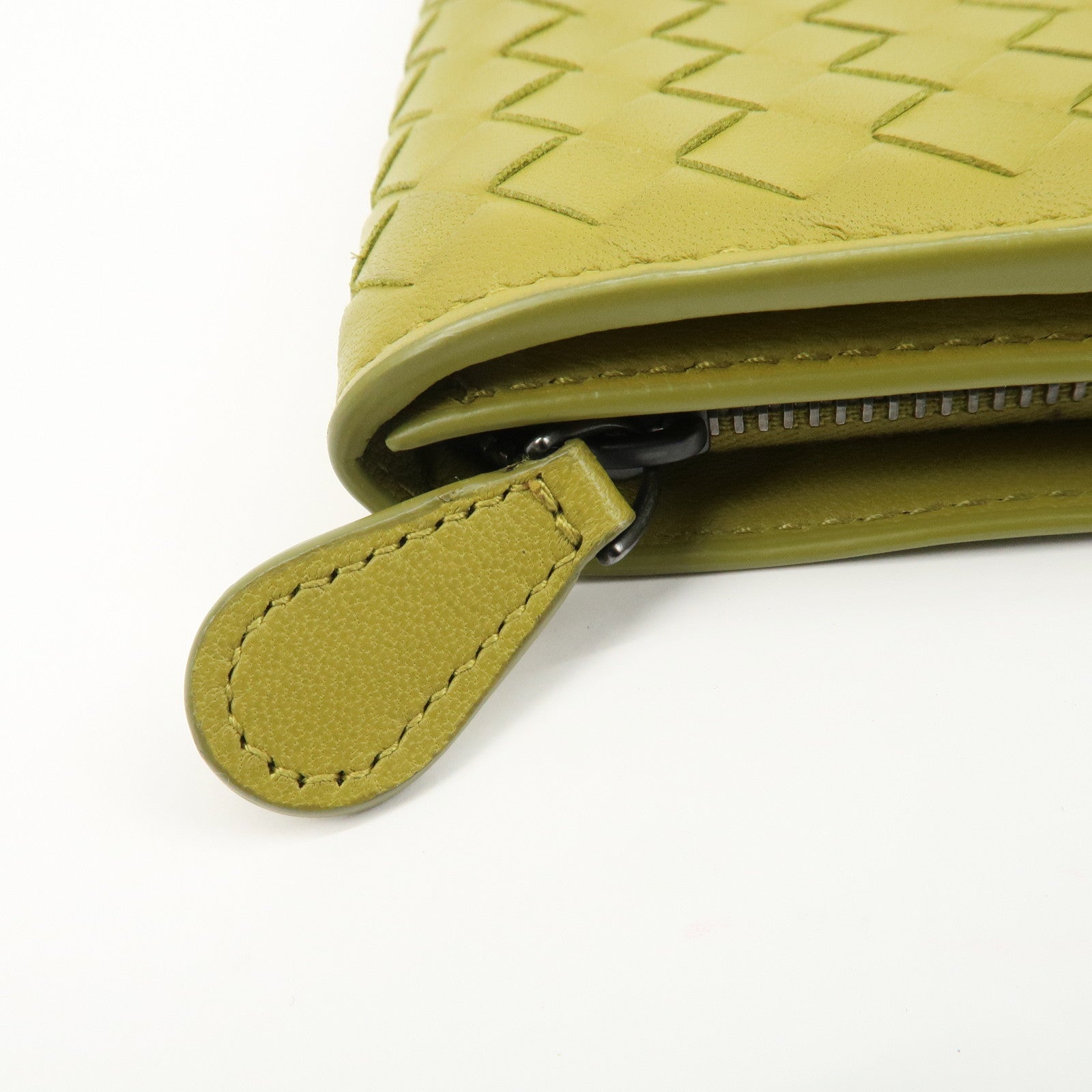 BOTTEGA VENETA Intrecciato Leather Bi-fold Long Wallet Yellow