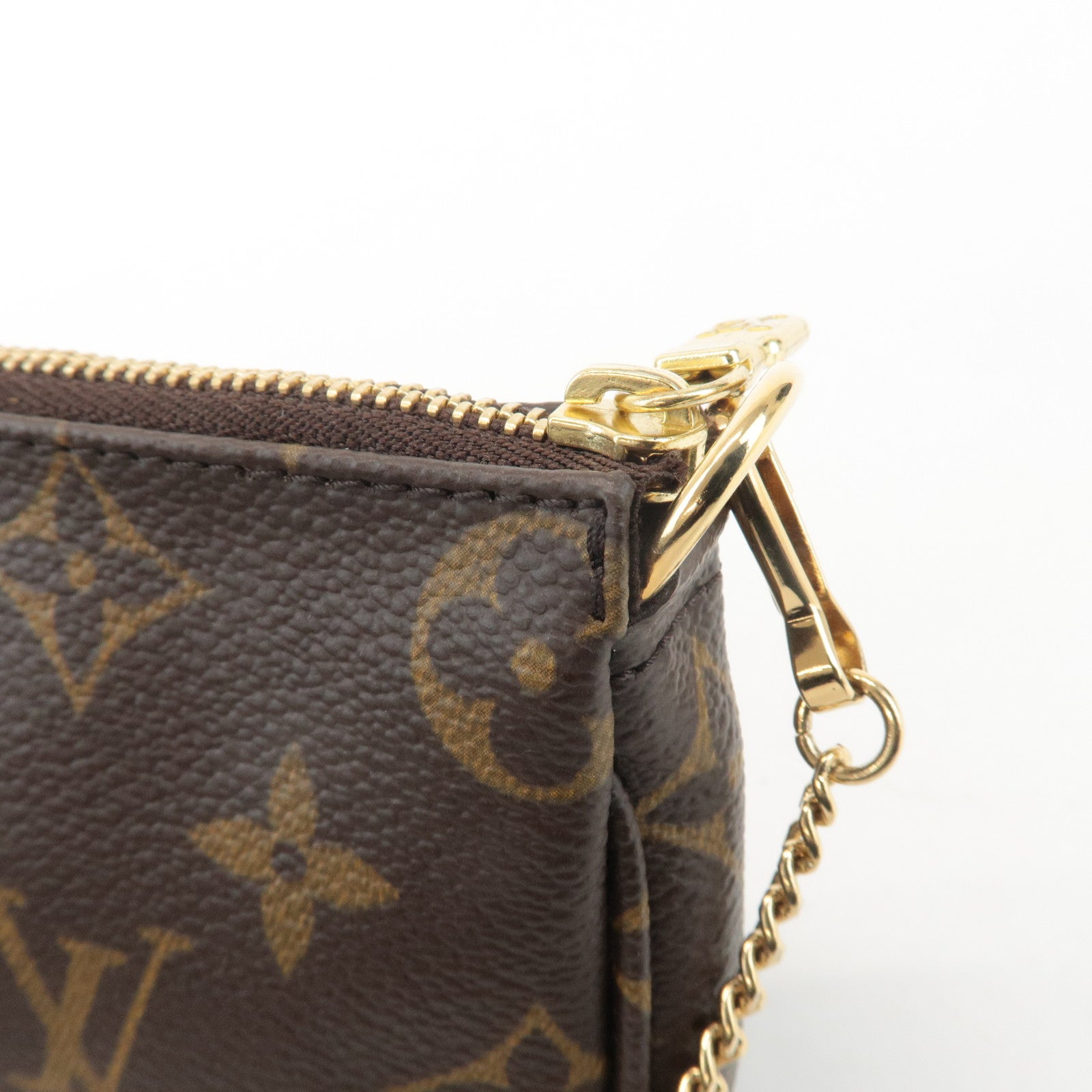 Louis Vuitton Bucket PM Pouch Hand Bag Brown Gold Hardware