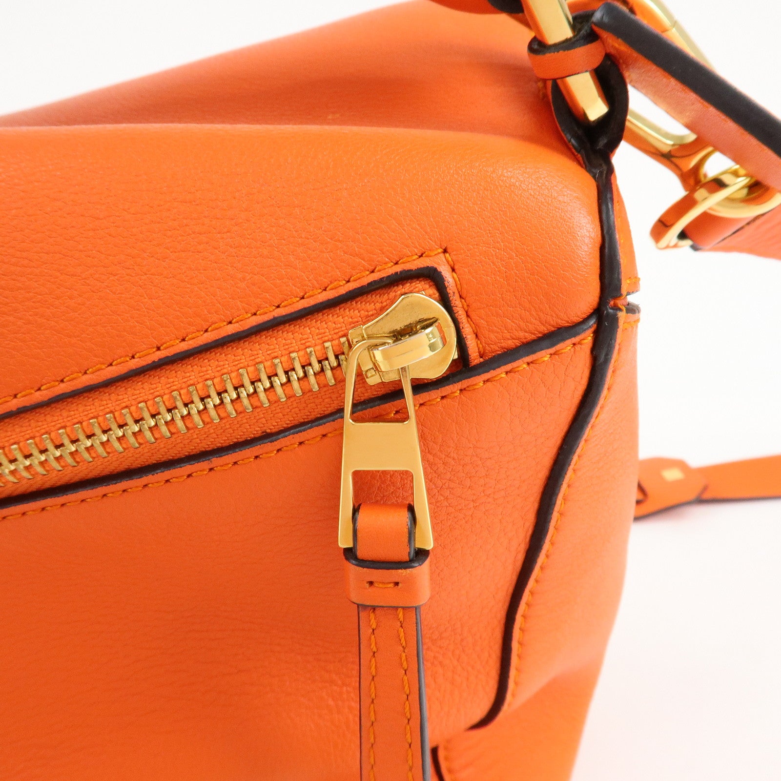 LOEWE Leather Puzzle Bag Medium 2Way Bag Shoulder Bag Orange