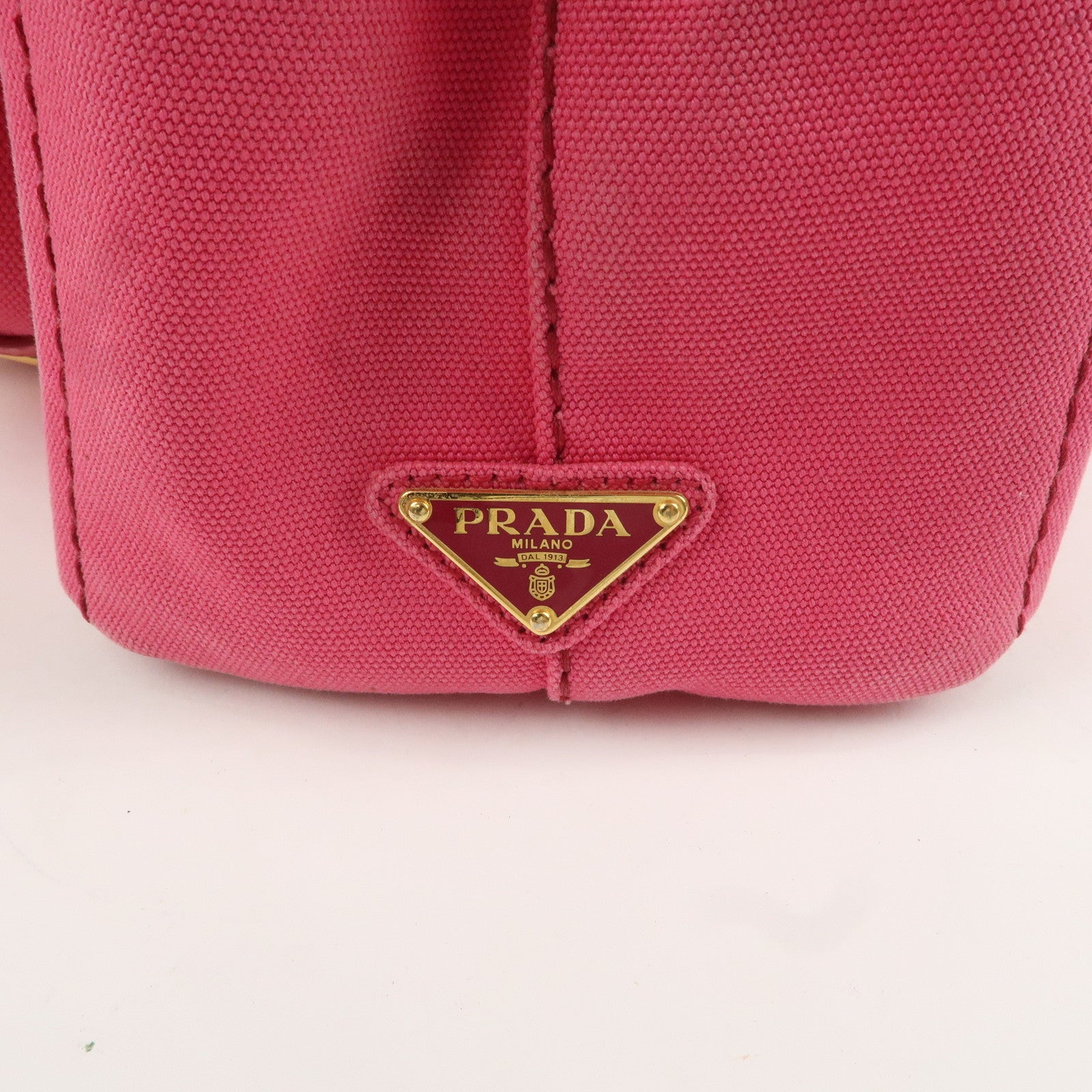 PRADA Logo Canapa Mini Canvas 2Way Bag Pink 1BG439