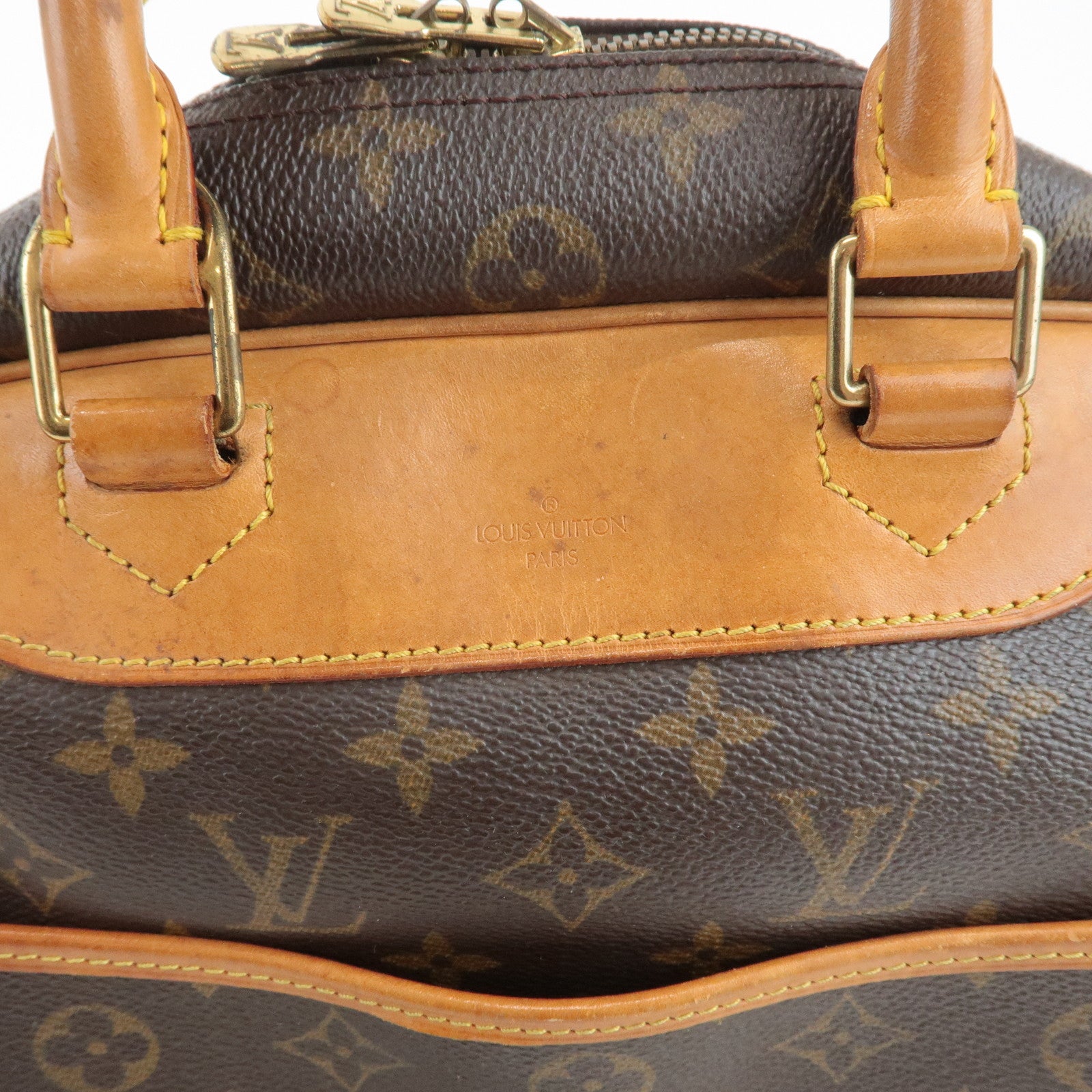 Louis Vuitton Monogram Deauville Hand Bag Brown M47270