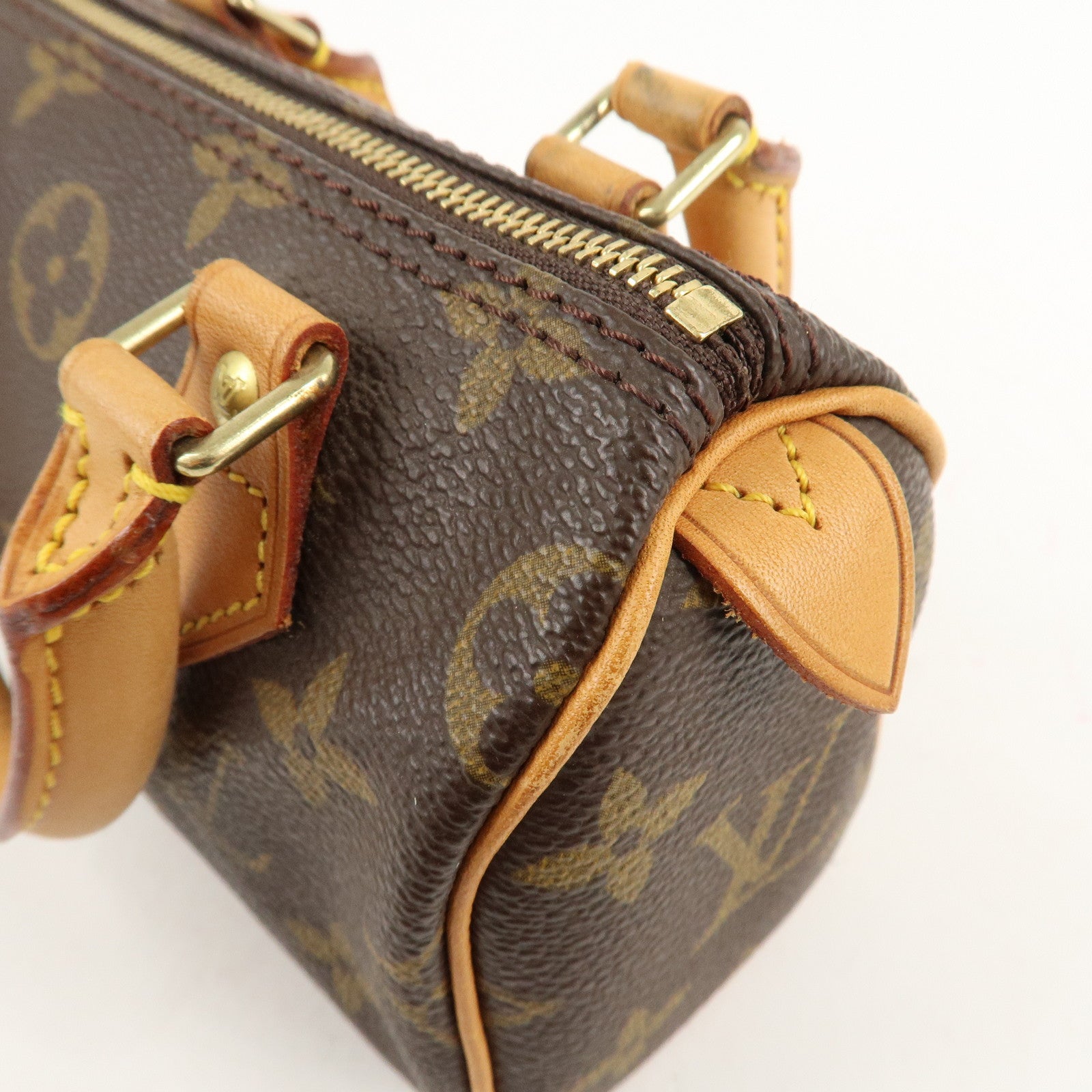 Louis Vuitton Monogram Mini Speedy Hand Bag Brown M41534 Used