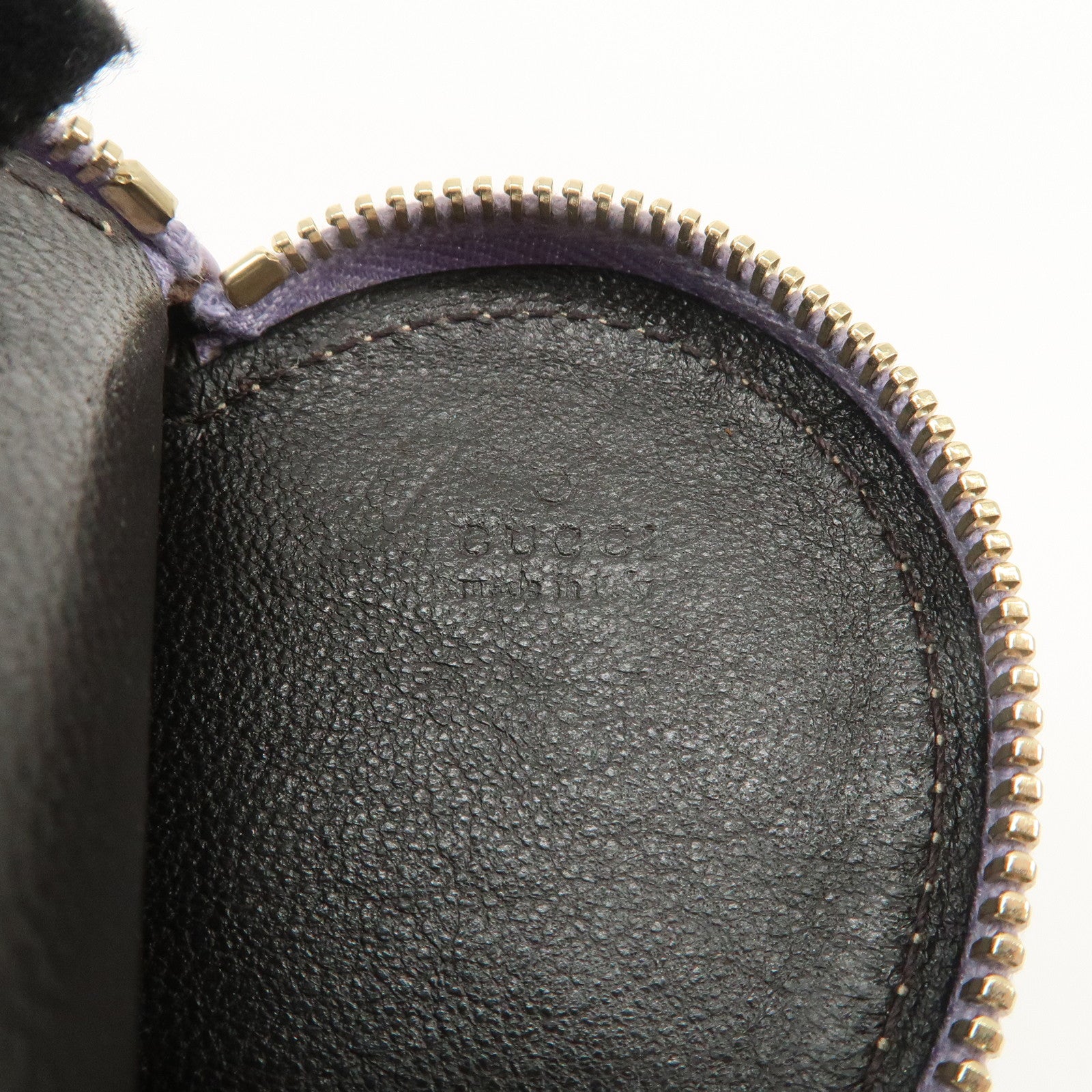 GUCCI GG Canvas Leather Heart Coin Purses Purple 152615 Used