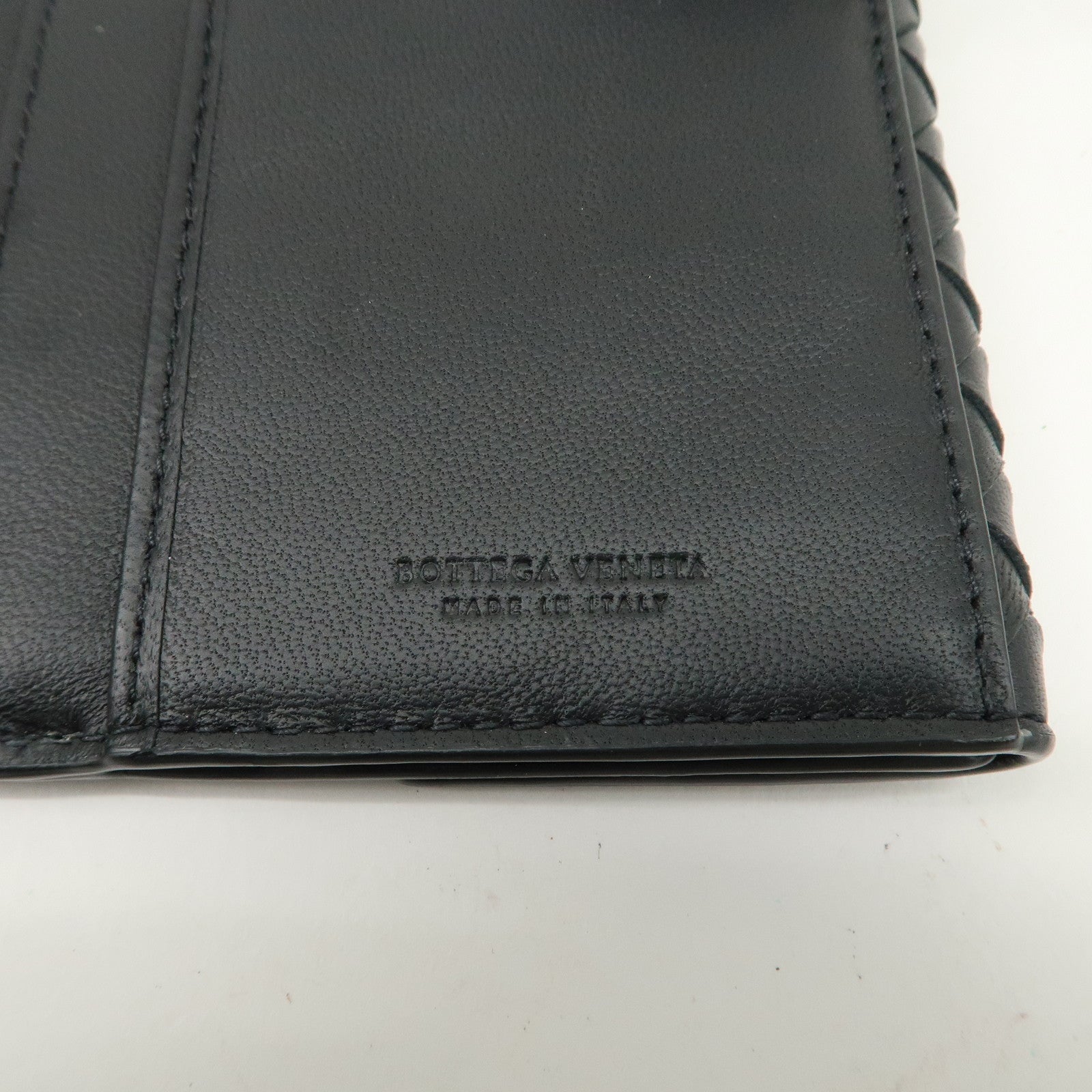 BOTTEGA VENETA Intrecciato Leather W Hook Long Wallet Black