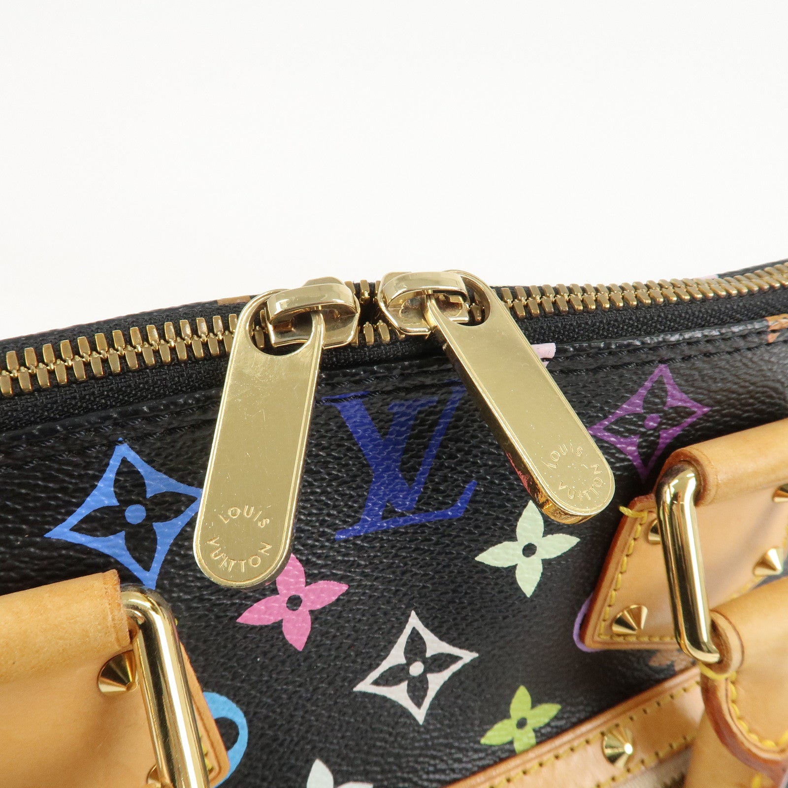 Louis Vuitton Monogram Multi Color Alma Hand Bag Noir M92646 Used