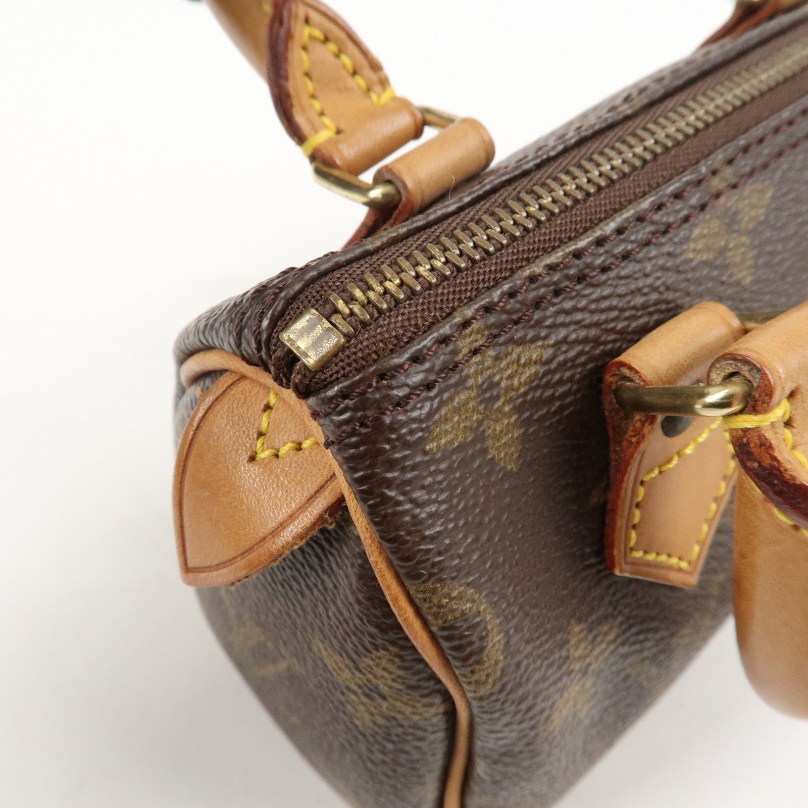 Louis Vuitton Monogram Mini Speedy Hand Bag Brown M41534