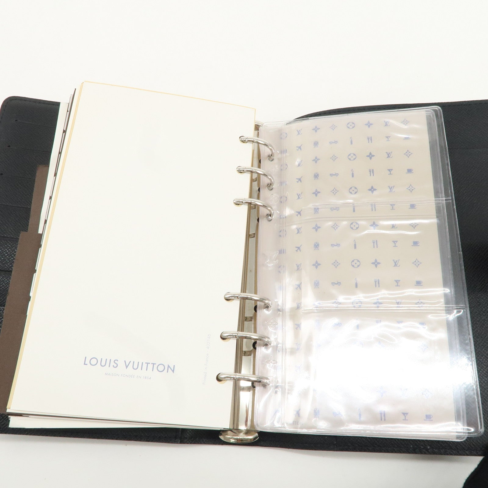 Louis Vuitton Epi Agenda MM Planner Cover Noir Black R20202 Used