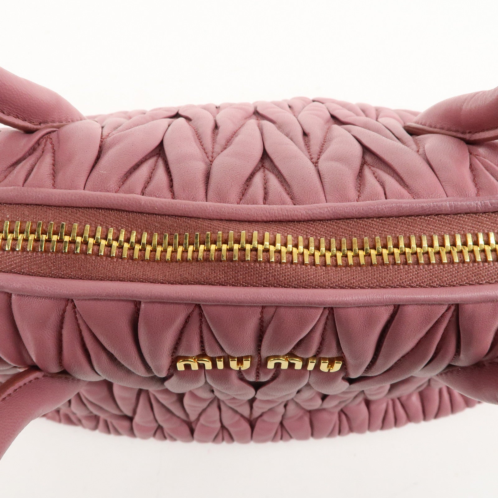 MIU MIU Matelasse Leather 2way Bag Shoulder Hand Bag Pink