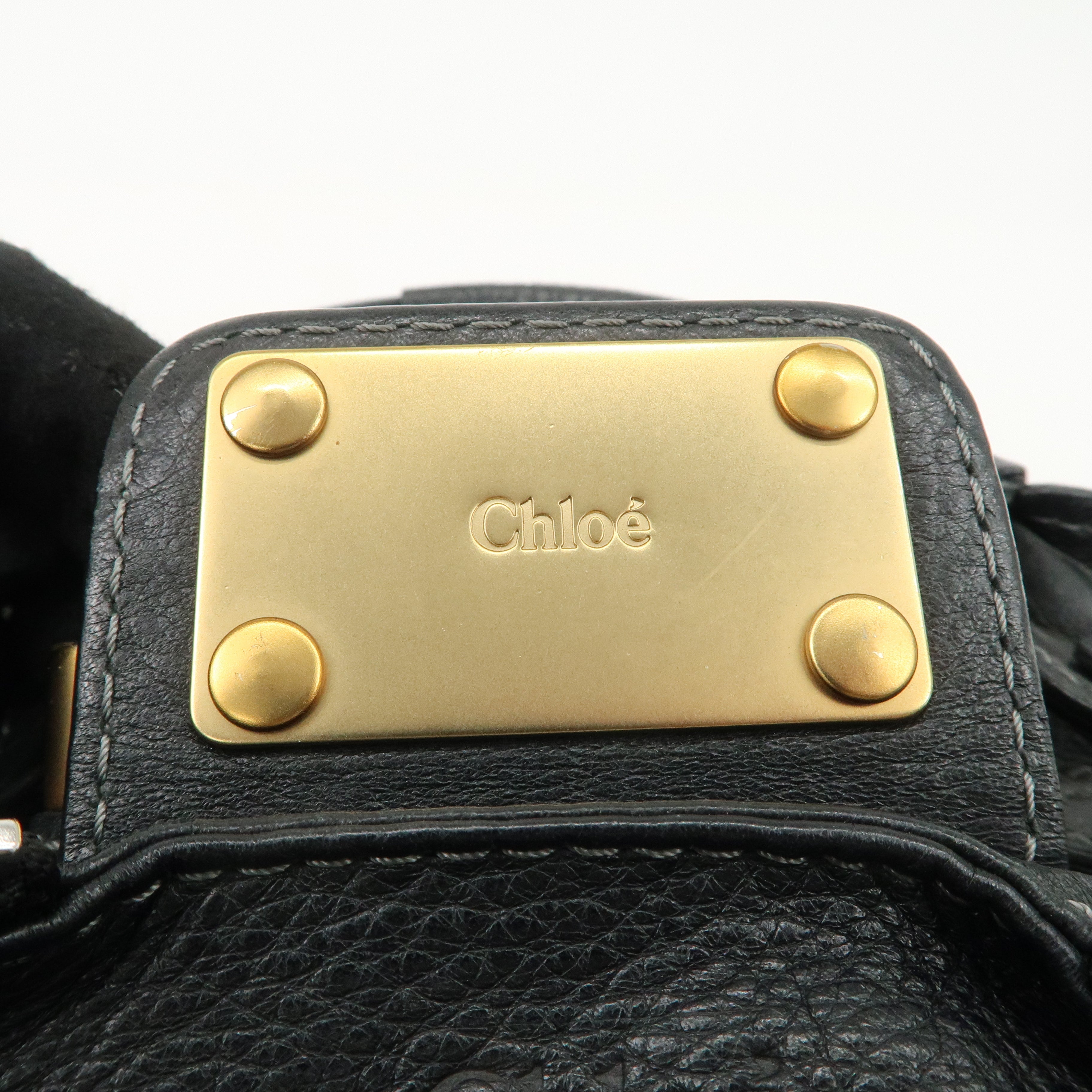 Chloe Paddington Leather Shoulder Bag Hand Bag Black