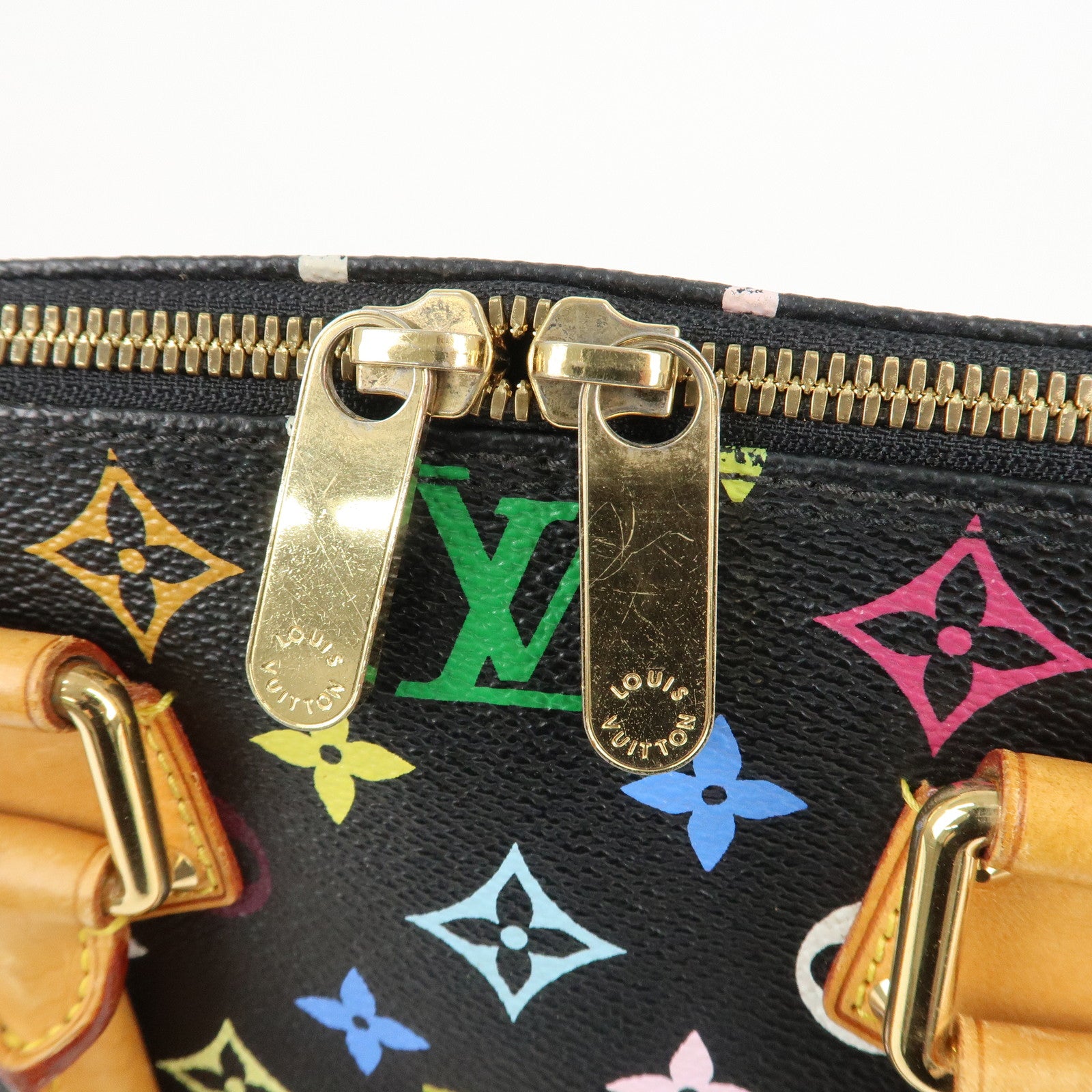 Louis Vuitton Monogram Multicolor Alma Hand Bag Noir M92646 Used