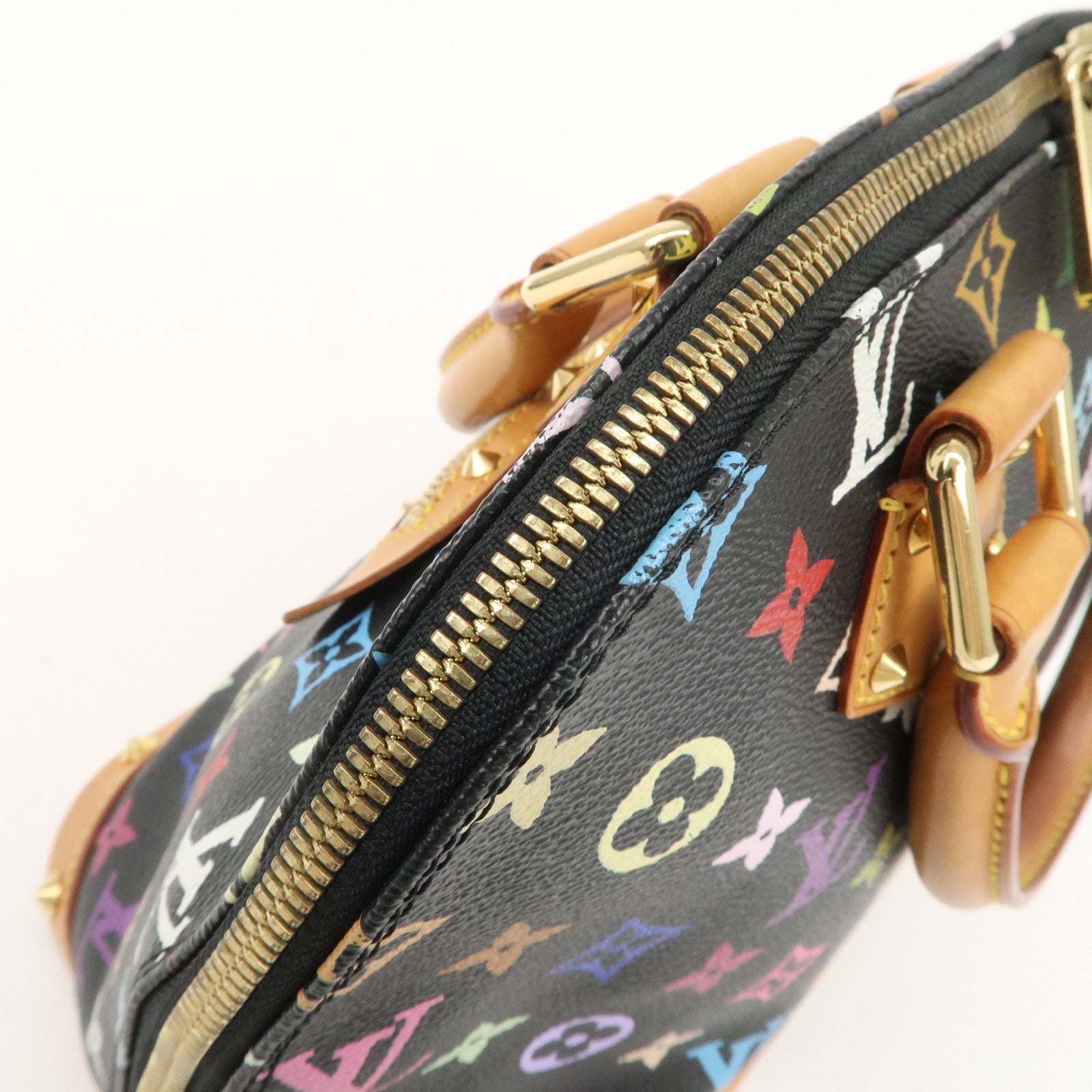 LOUIS VUITTON Monogram Multicolor Alma Hand Bag Noir M92646 Used