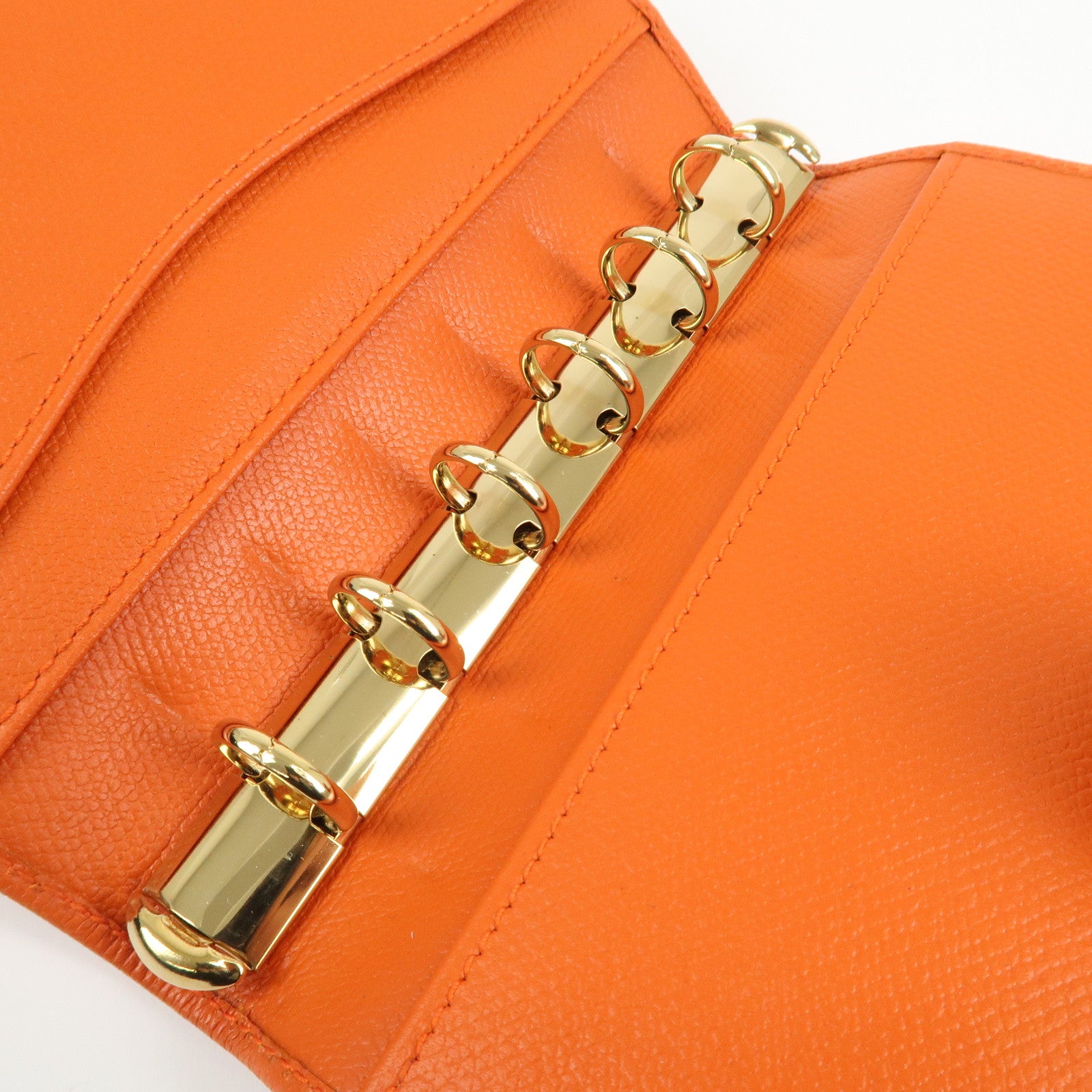 CHANEL Leather Planner Cover Orange Gold Hardware