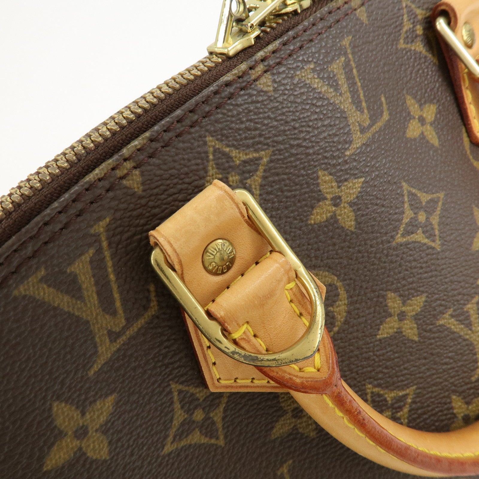 Louis Vuitton Monogram Alma Hand Bag Brown M51130 Used