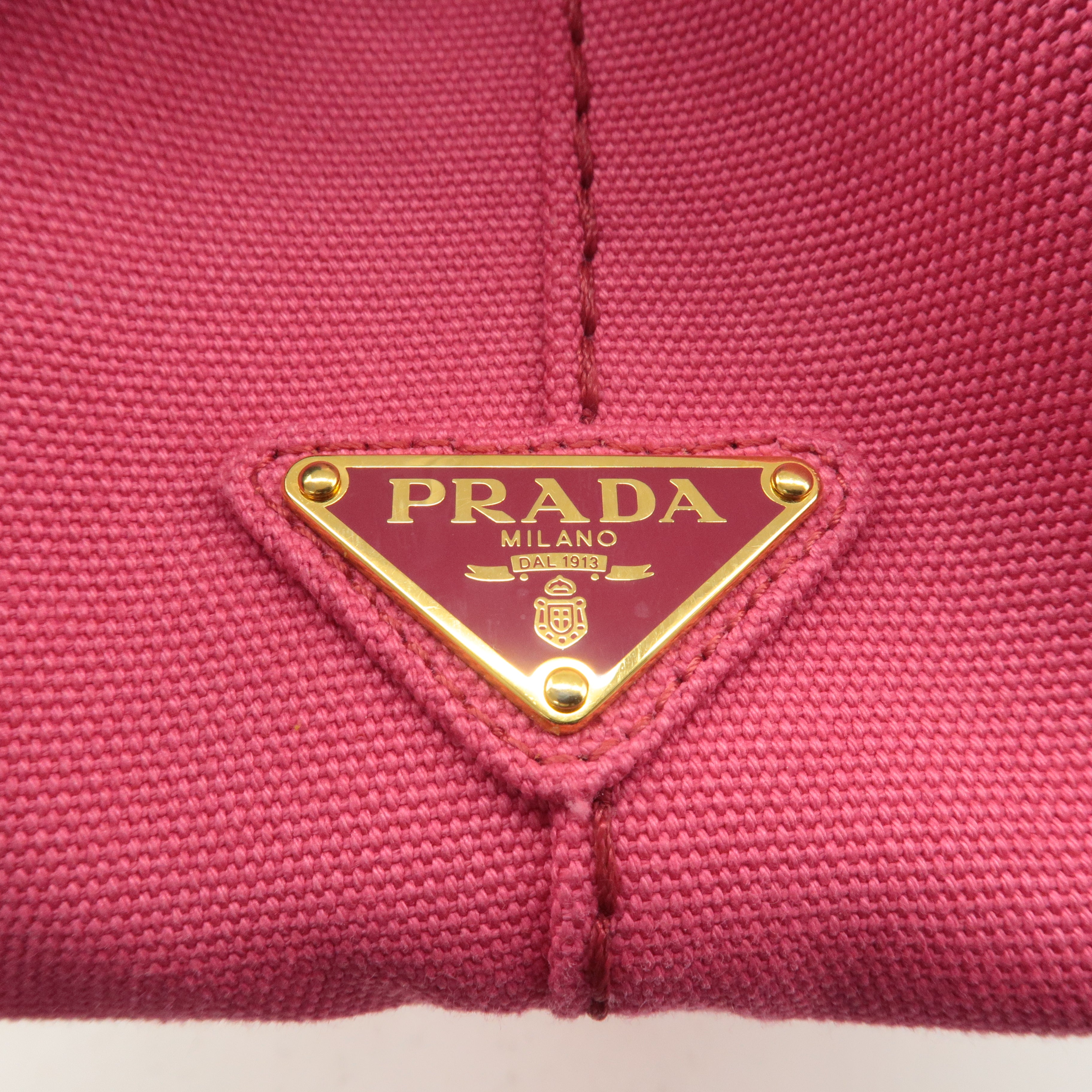 PRADA Logo Canapa Mini Canvas 2Way Shoulder Bag Pink 1BG439