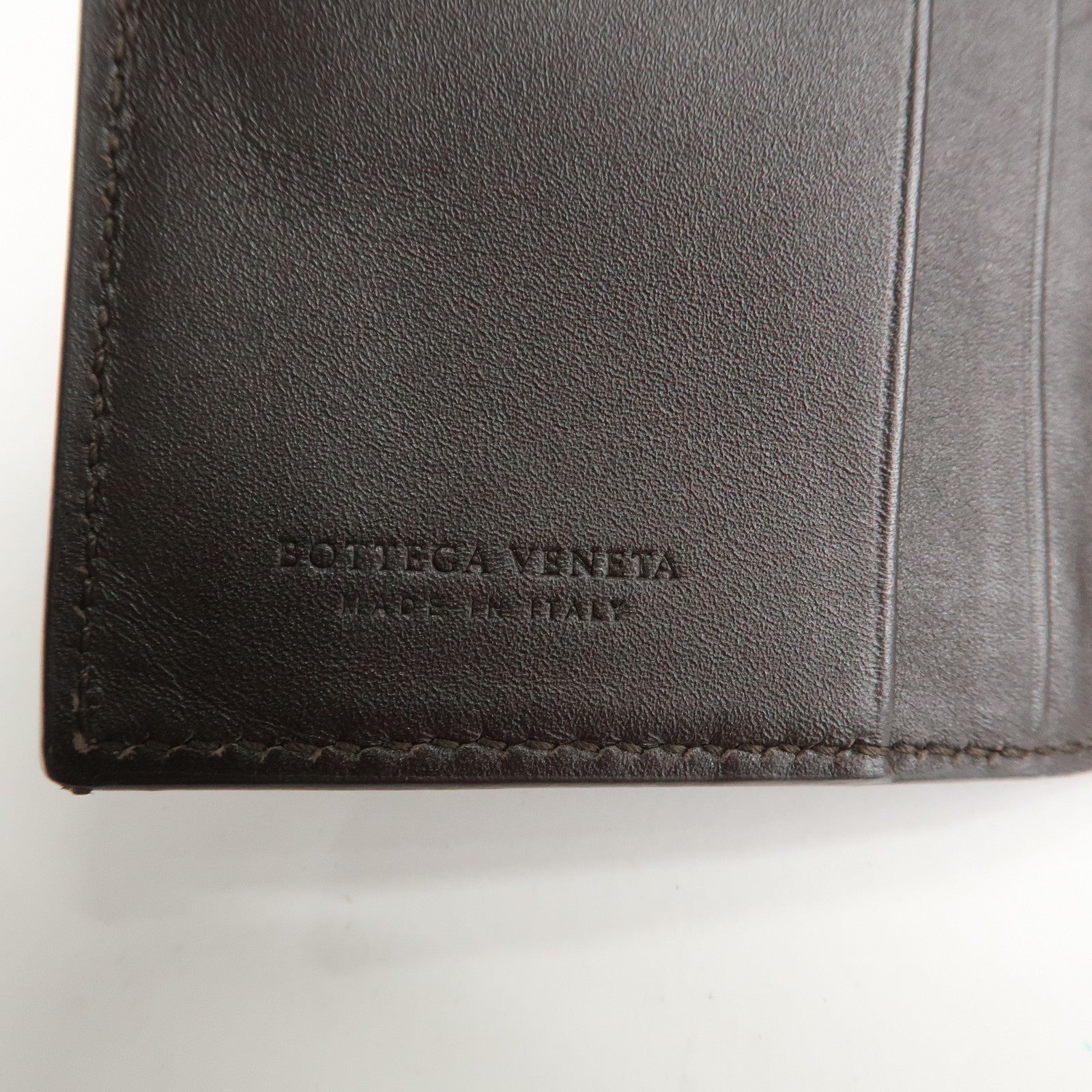 BOTTEGA VENETA Intrecciato Leather Card Case Brown 120701 V4651