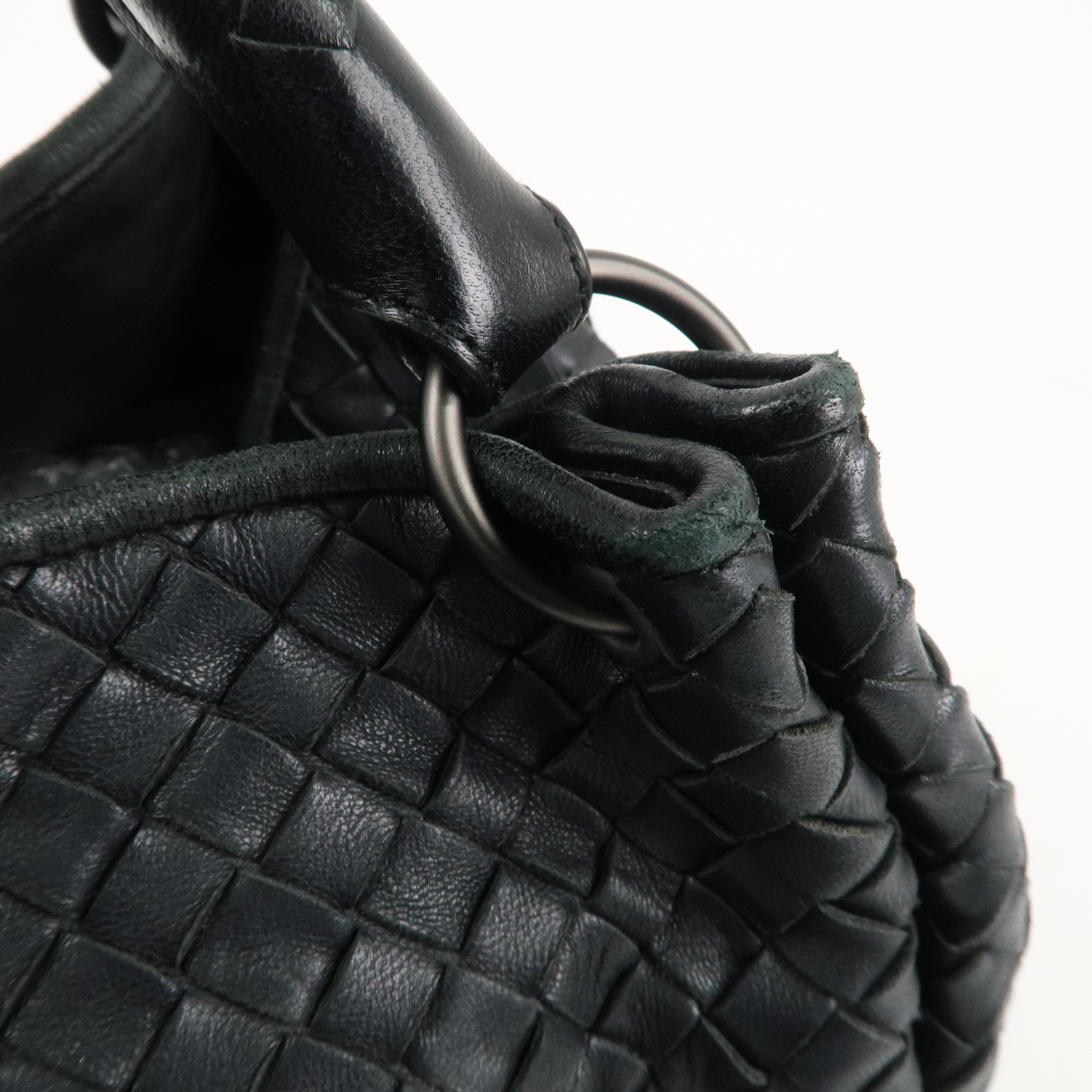 BOTTEGA VENETA Intrecciato Leather Tote Bag Black 222322