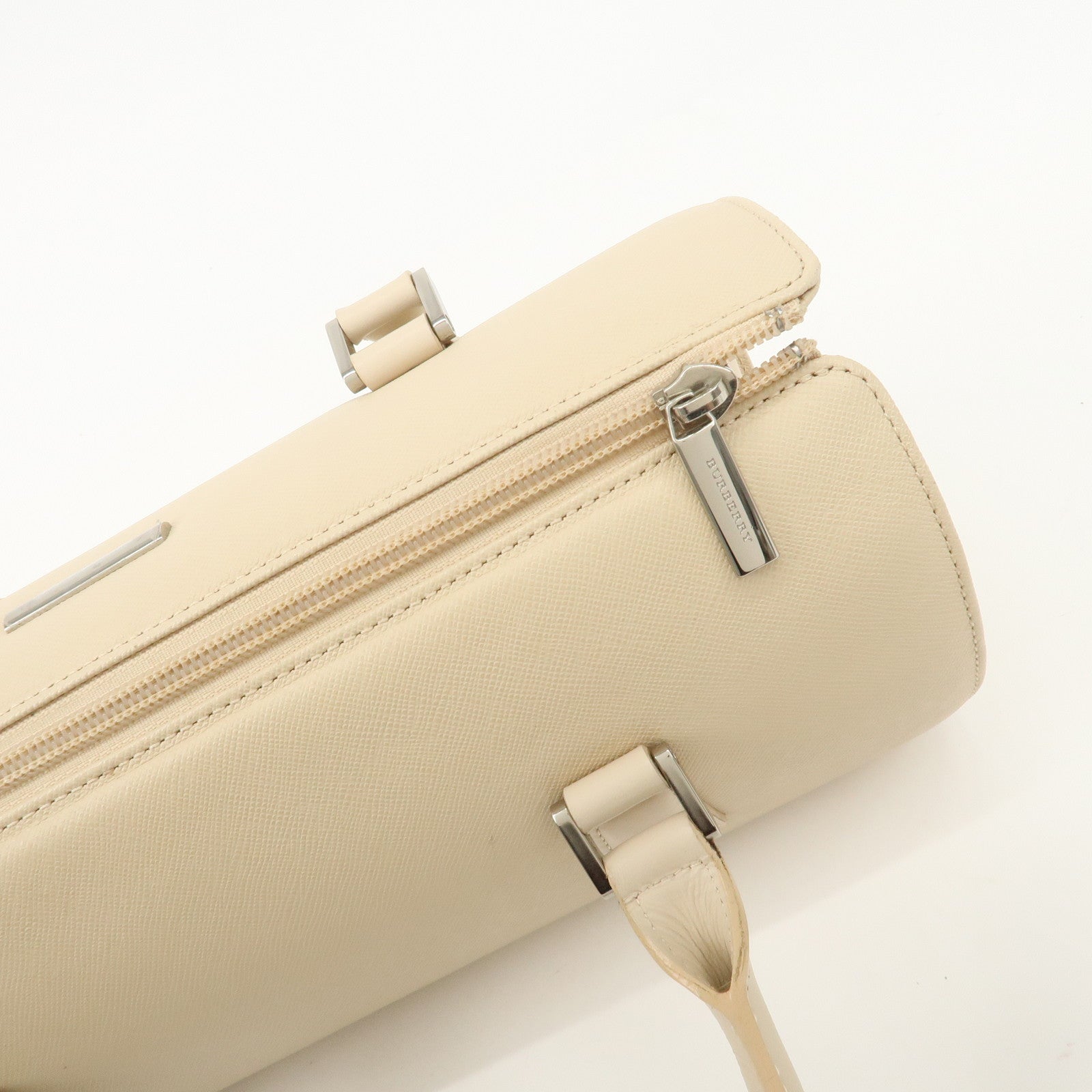 BURBERRY Leather Hand Bag Shoulder Bag Beige