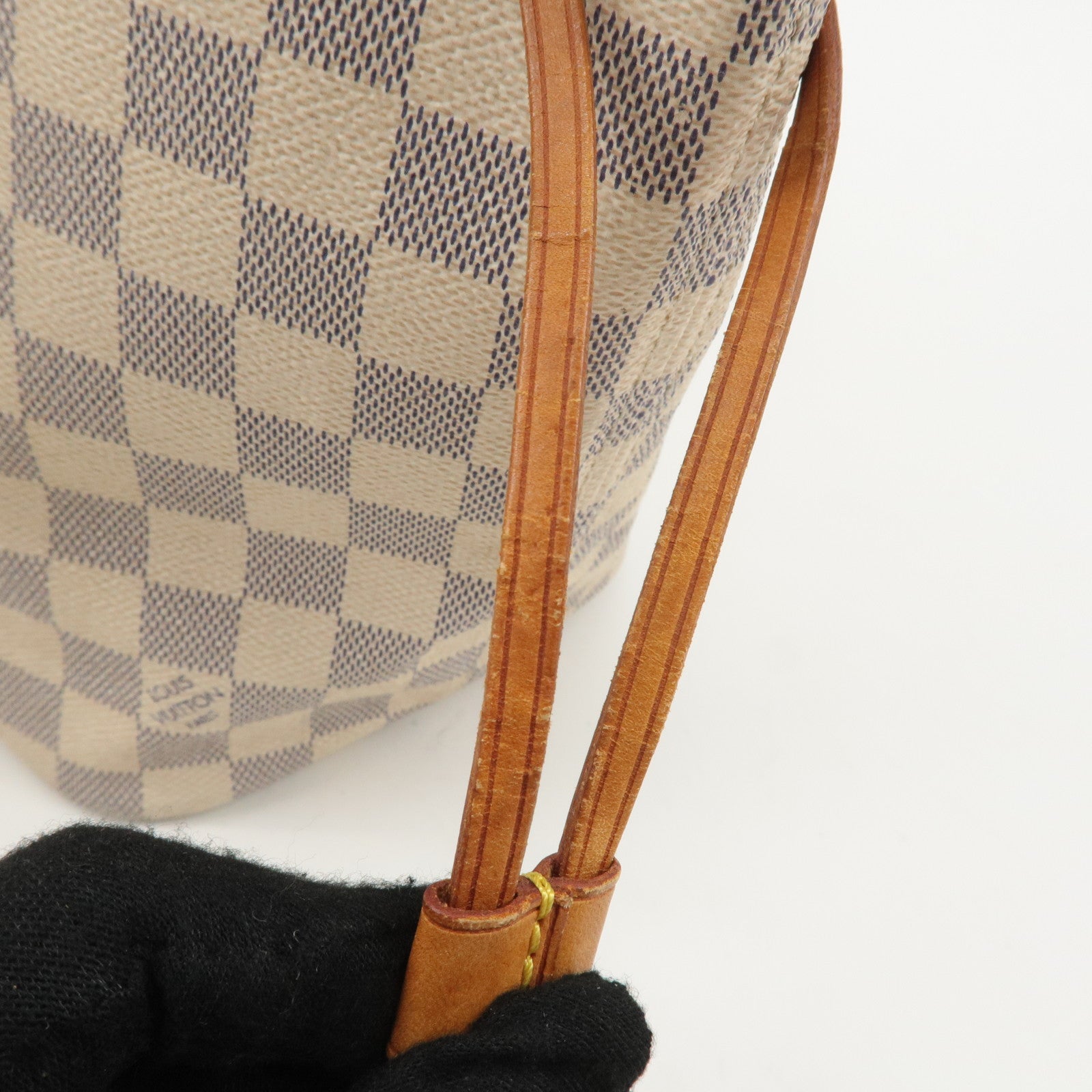 Louis Vuitton Damier Azur Neverfull MM Tote Bag Brown N51107