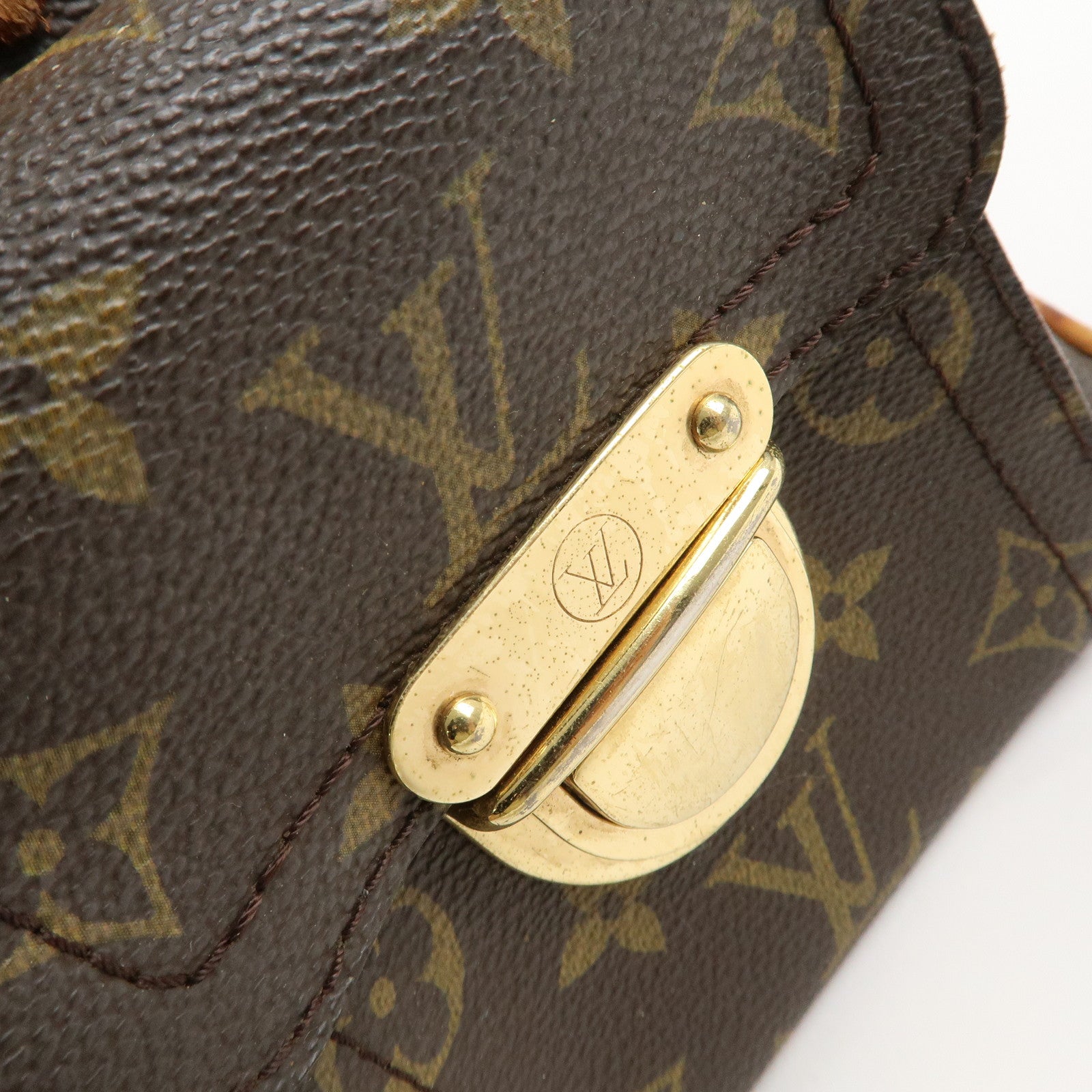 Louis Vuitton Monogram Manhattan PM Hand Bag Gold HDW M40026 Used