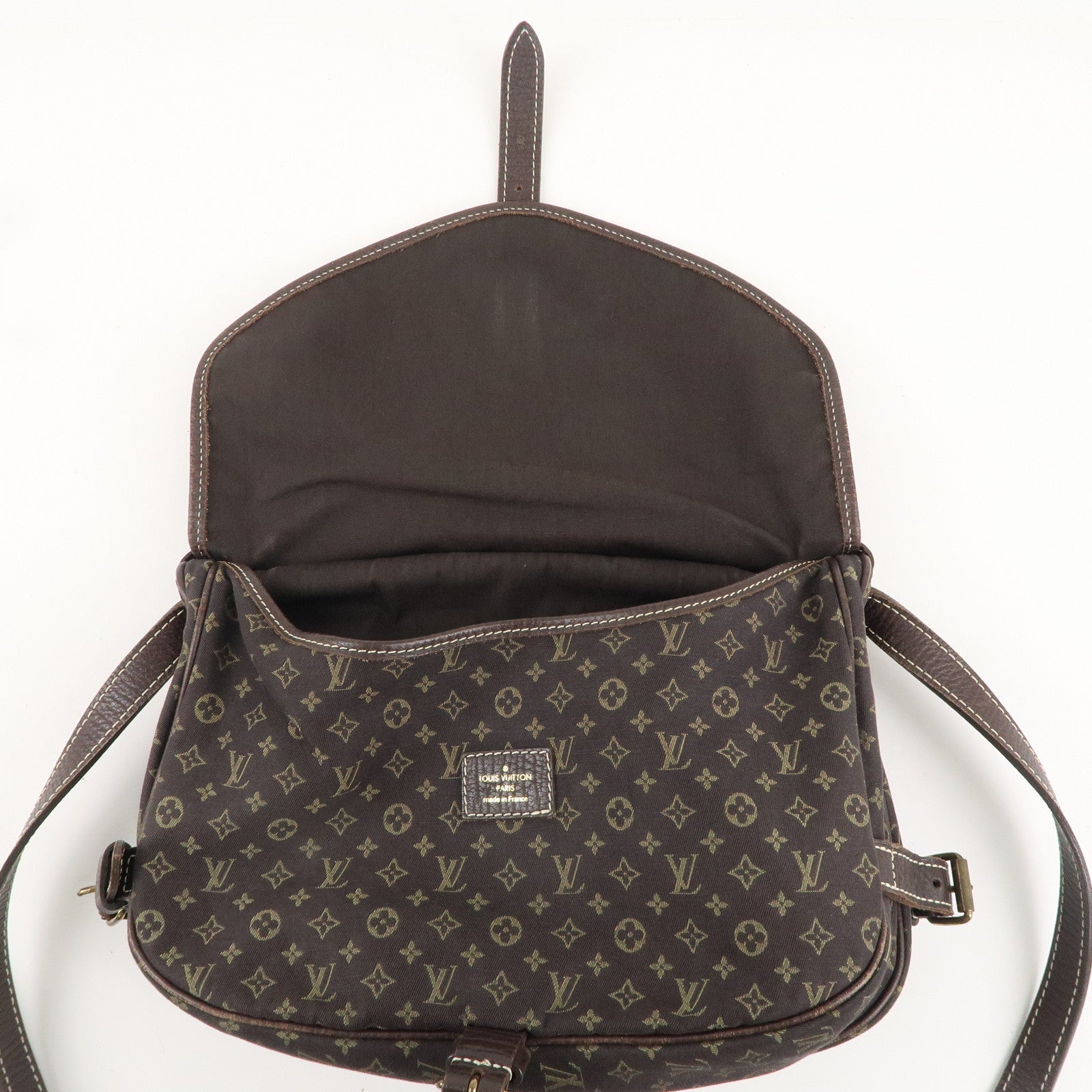 Louis Vuitton Monogram Mini Lin Saumur 30 Ebene Brown M95227