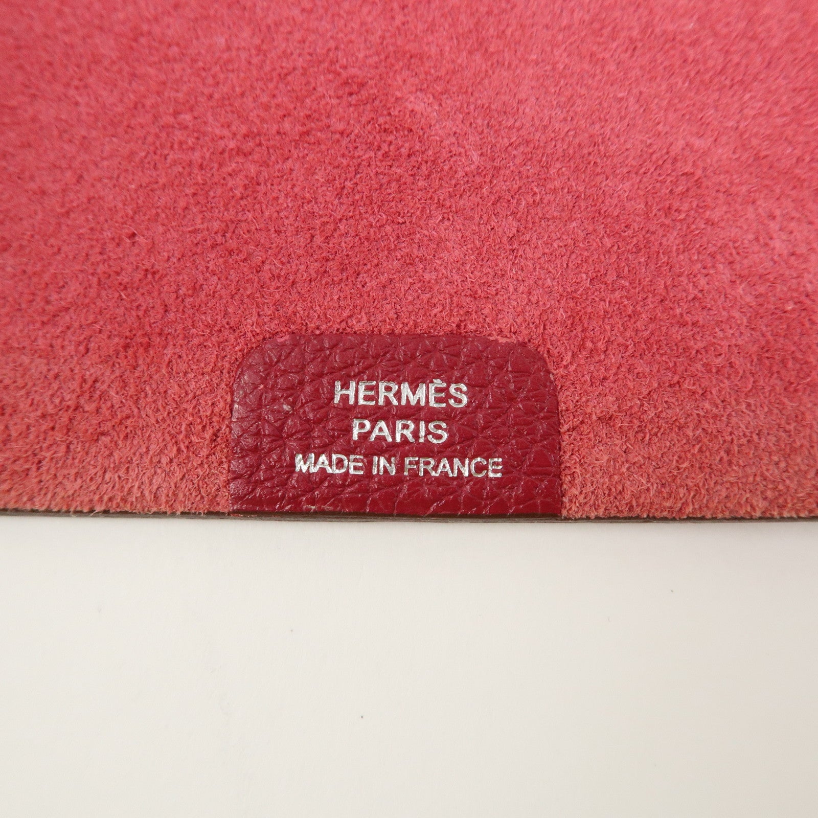 HERMES Togo Leather Ulysse MM □N Stamped Notebook Cover Ruby