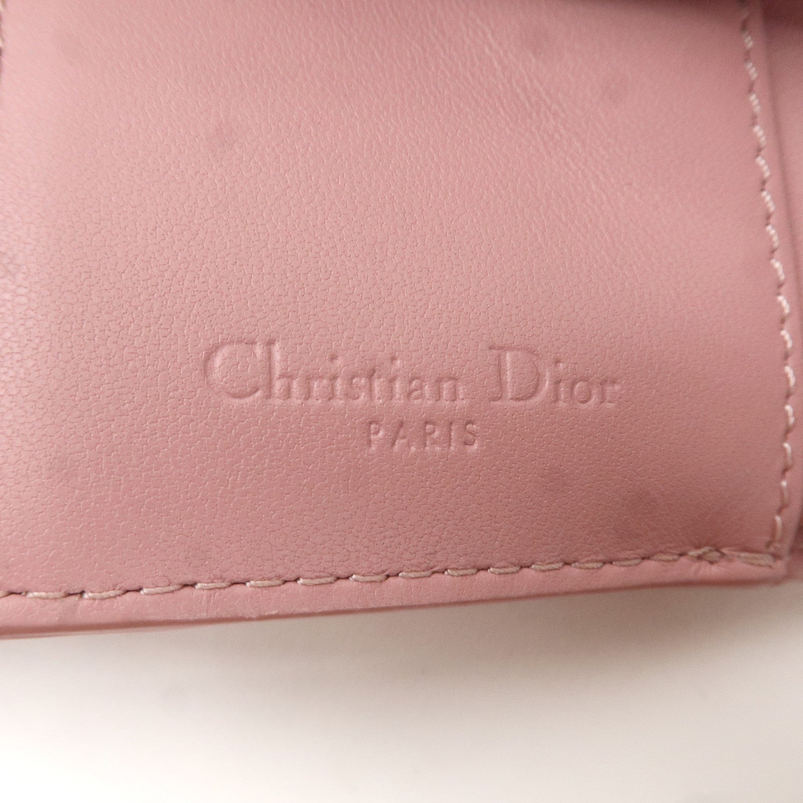 Christian Dior Lady Dior Cannage Patent Leather Lotus Wallet