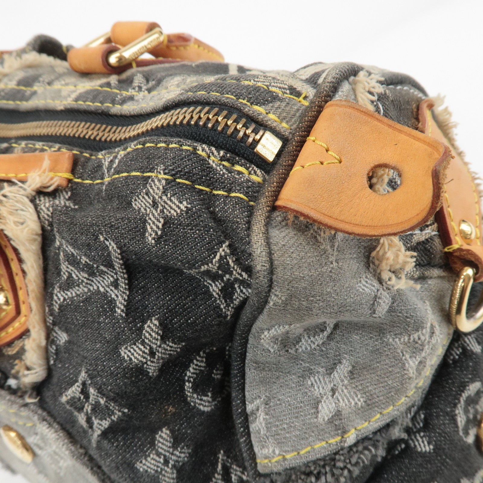 Louis Vuitton Monogram Denim Patchwork Speedy 30 Hand Bag M95381 Used