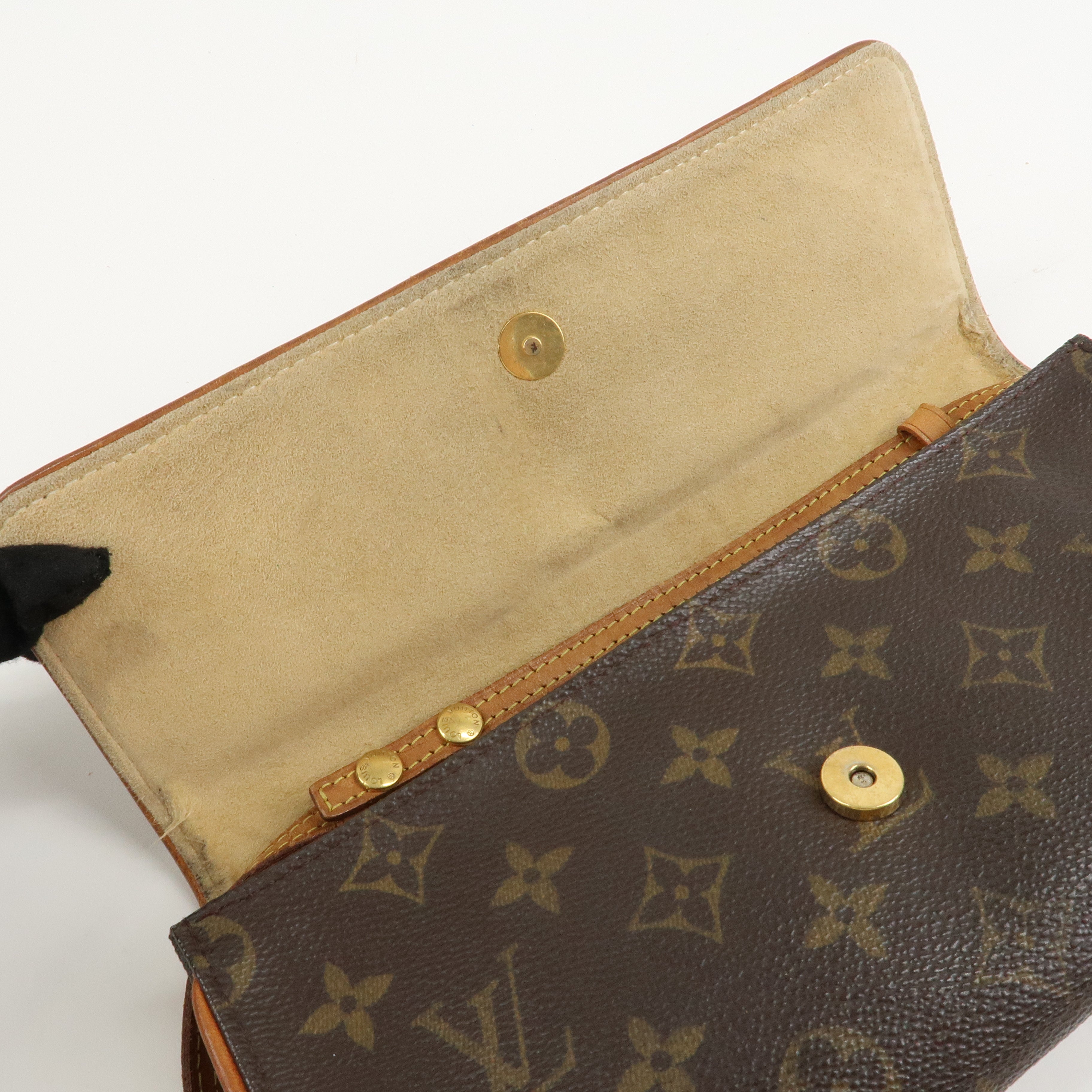 Louis Vuitton Monogram Pochette Twin GM 2Way Bag Brown M51852 Used