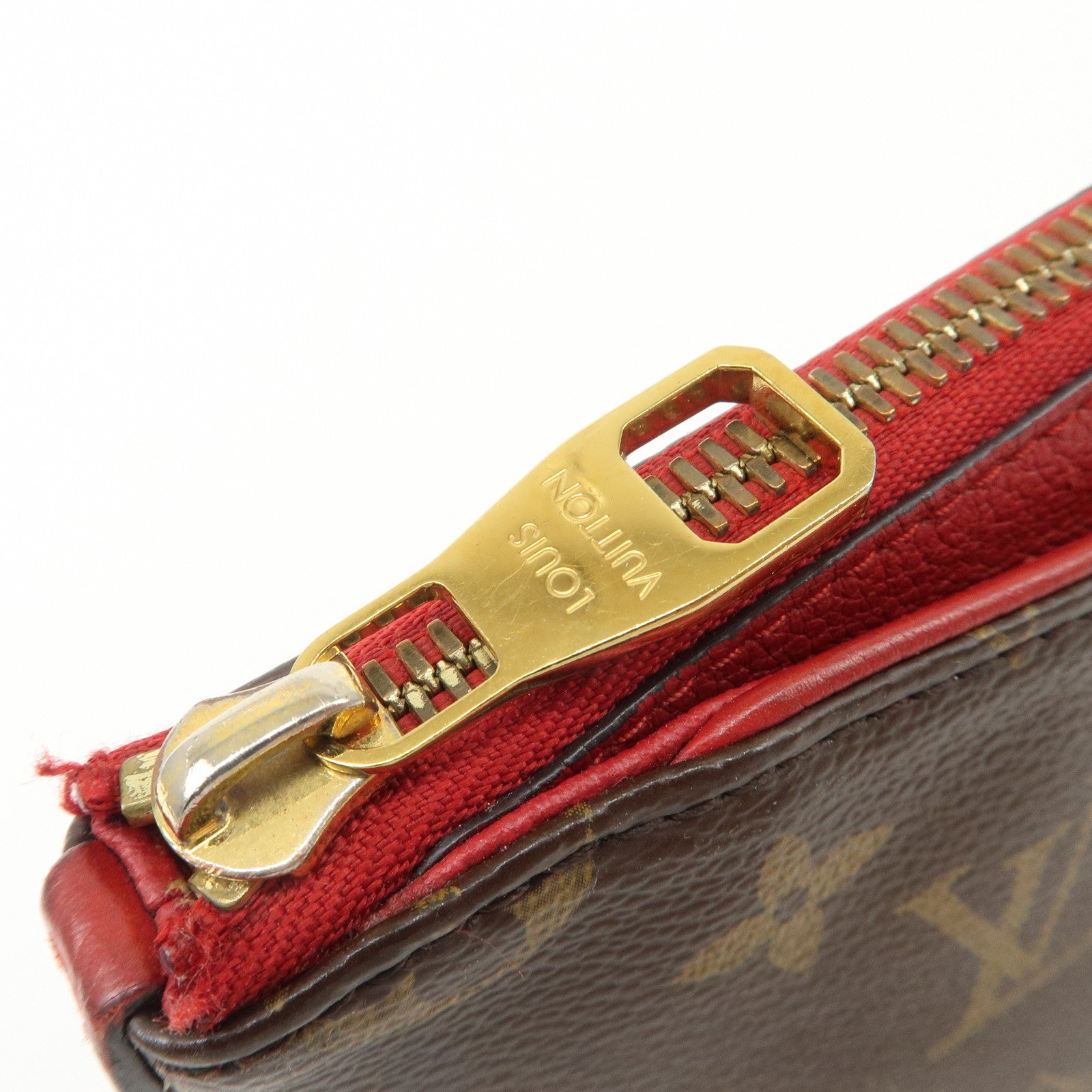 Louis Vuitton Monogram Pallas Beauty Case Brown Red M64123 Used