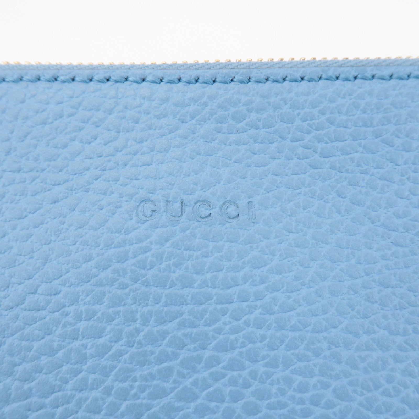 GUCCI Bamboo Leather Clutch Bag Second Bag Blue 449652 Used