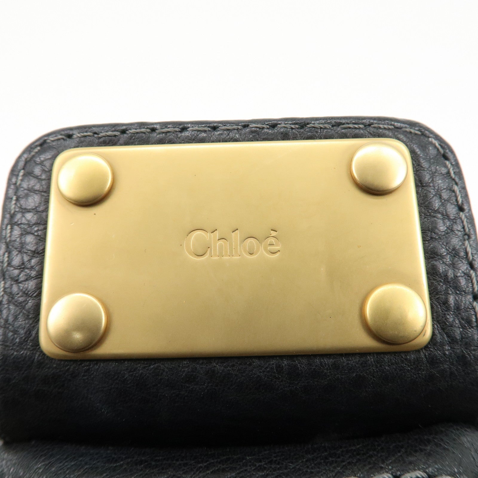 Chloe Paddington Leather Hand Bag Shoulder Bag Black Used