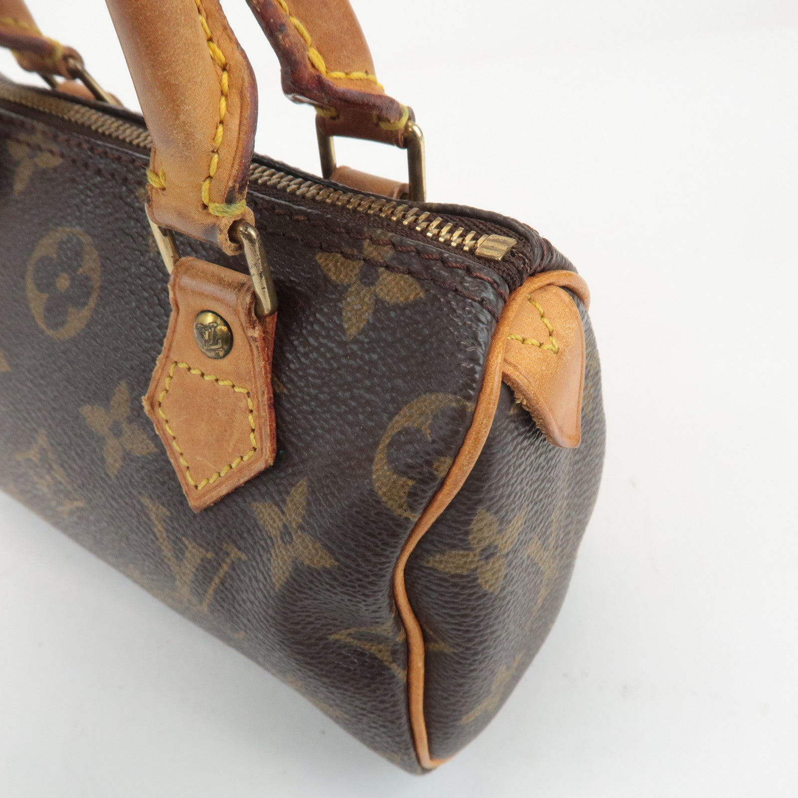 Louis Vuitton Monogram Mini Speedy Hand Bag Brown M41534 Used