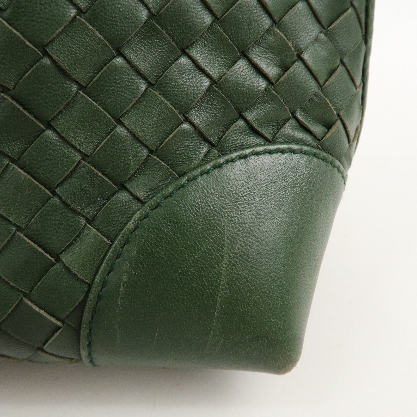 BOTTEGA VENETA Intrecciato Leather Hand Bag Green 192938