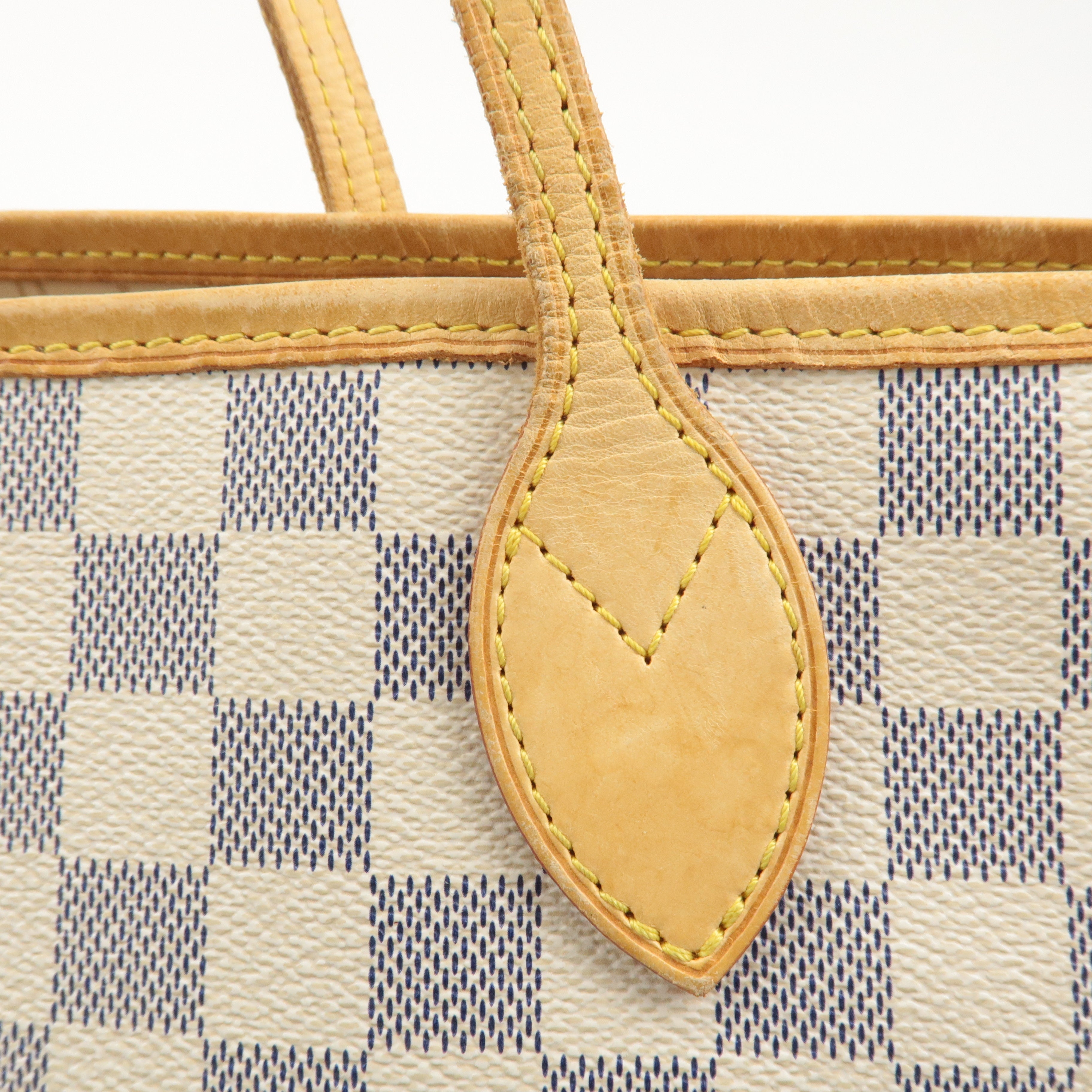 Louis Vuitton Damier Azur Neverfull MM Tote Bag Hand Bag N51107